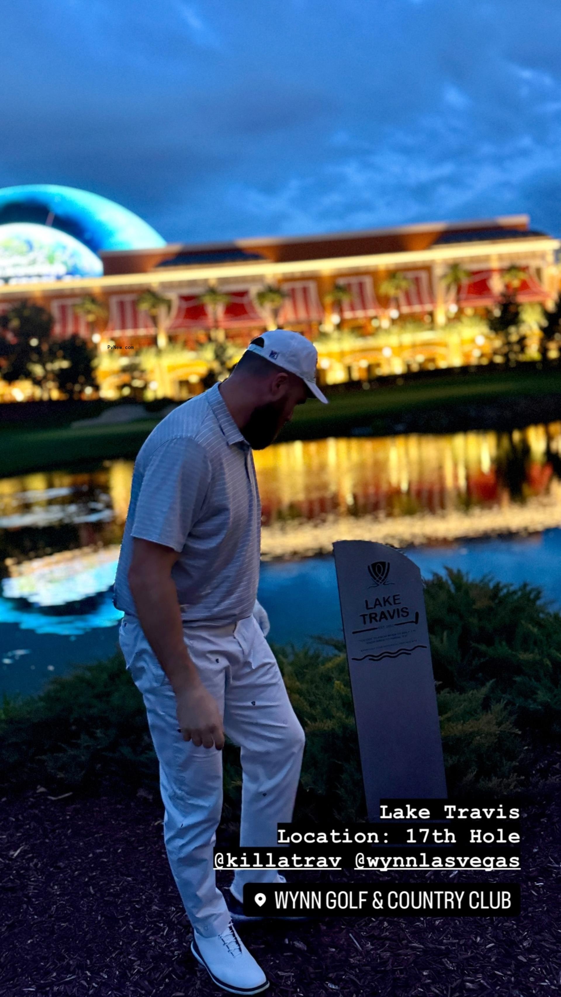 Travis Kelce playing golf.