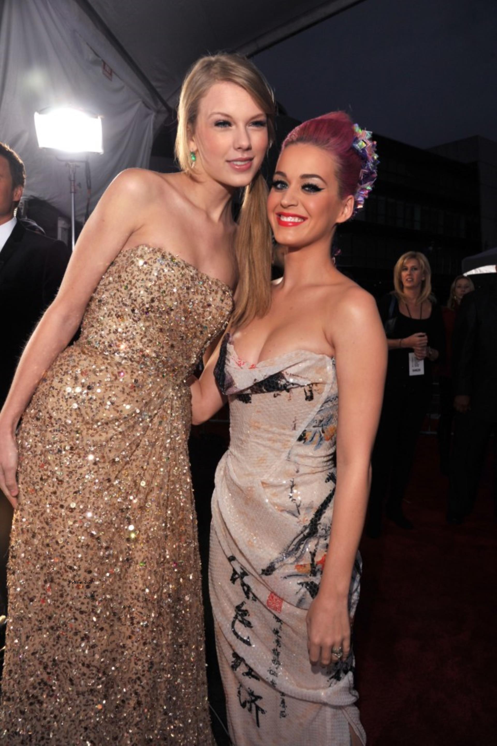 Katy Perry and Taylor Swift at an event.