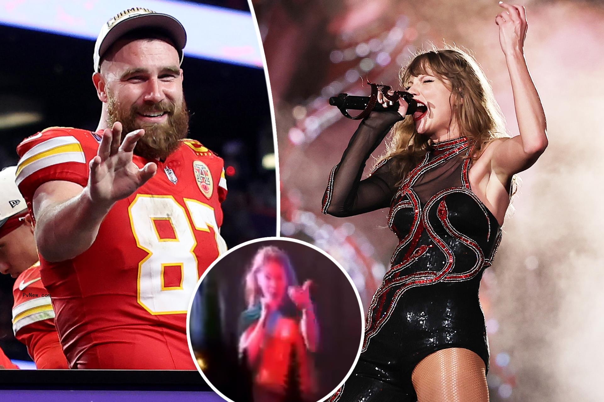 Taylor Swift points to Travis Kelce while singing ‘That’s my man’ at Sydney Eras Tour show