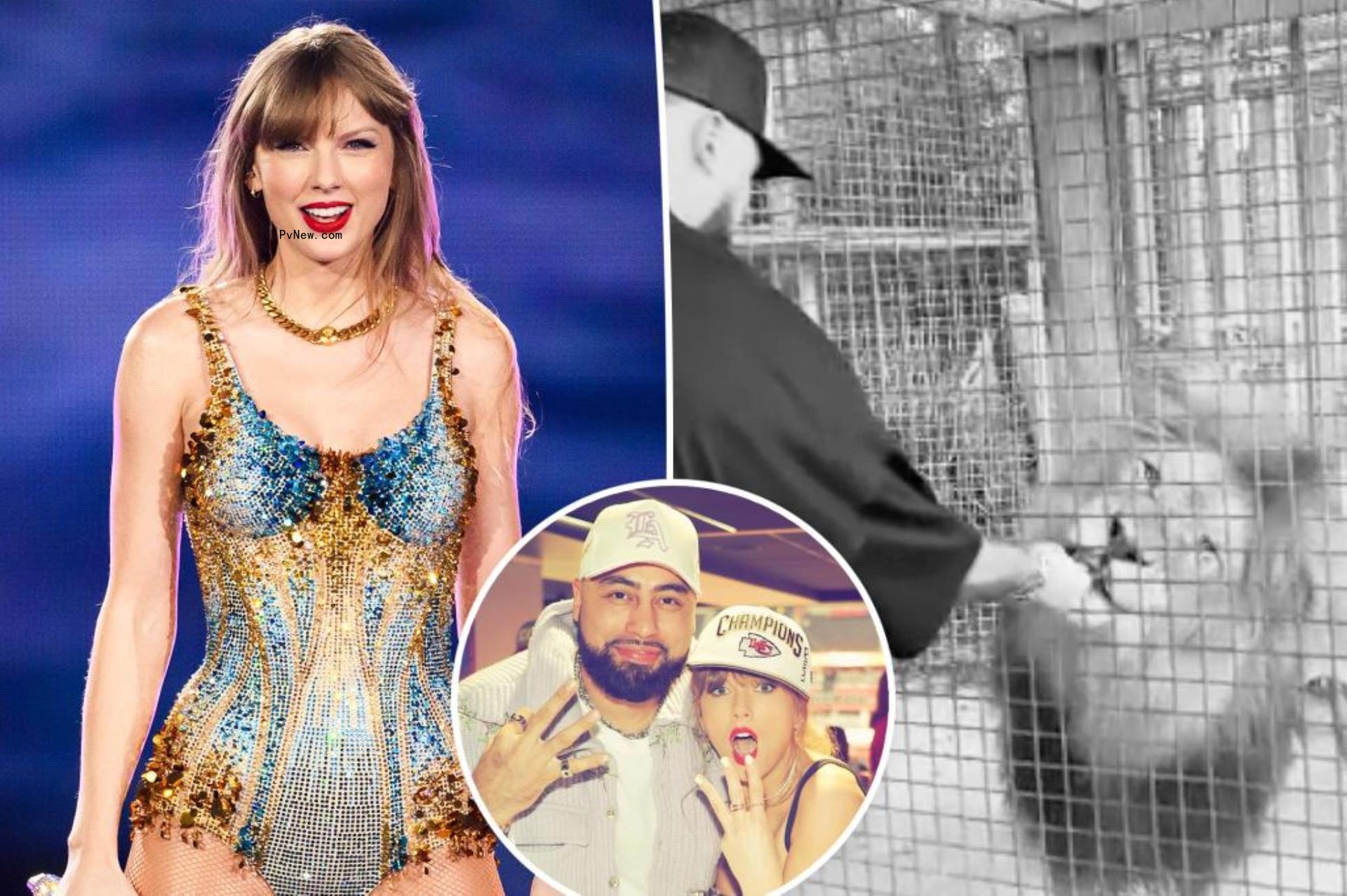 Taylor Swift and Travis Kelce holding hands