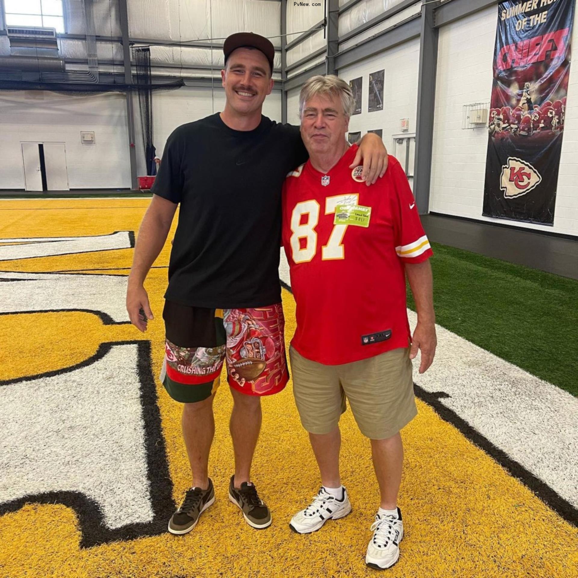 Travis Kelce and Ed Kelce.