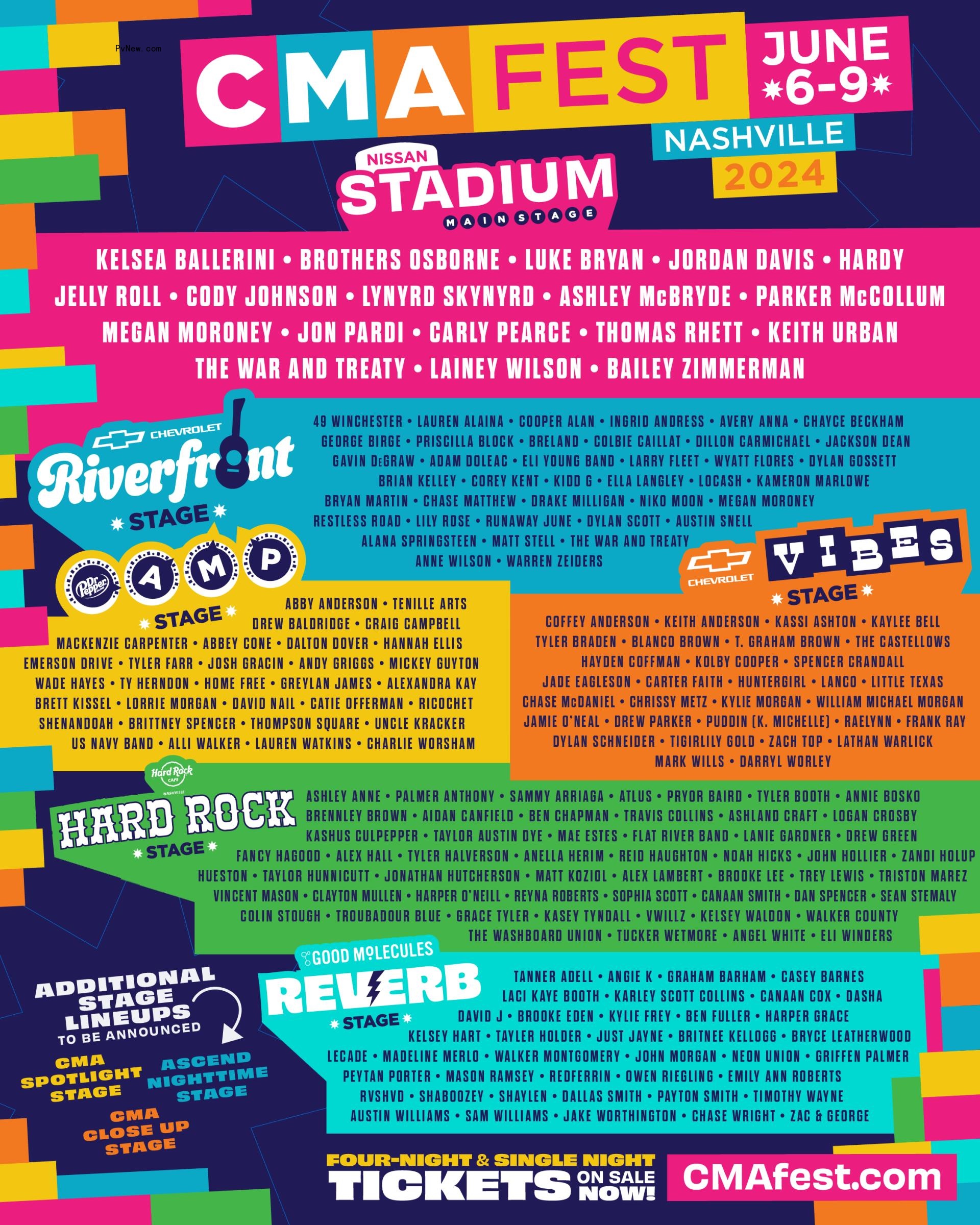 CMA Fest 2024 to Bring Jelly Roll, Lainey Wilson, Luke Bryan, Keith Urban and Hundreds of Other Artists to Nashville