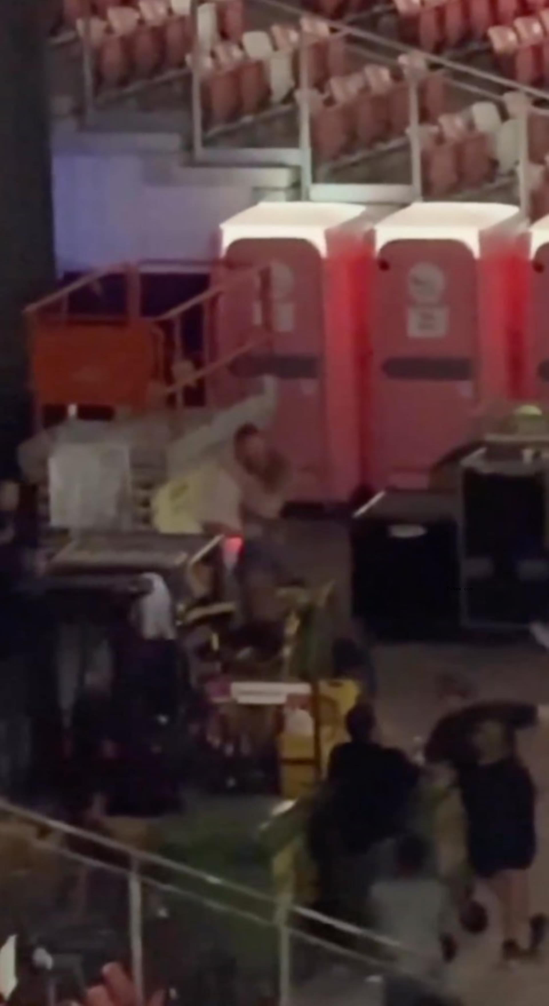 Taylor Swift and Travis Kelce at Taylor Swift's Singapore show.