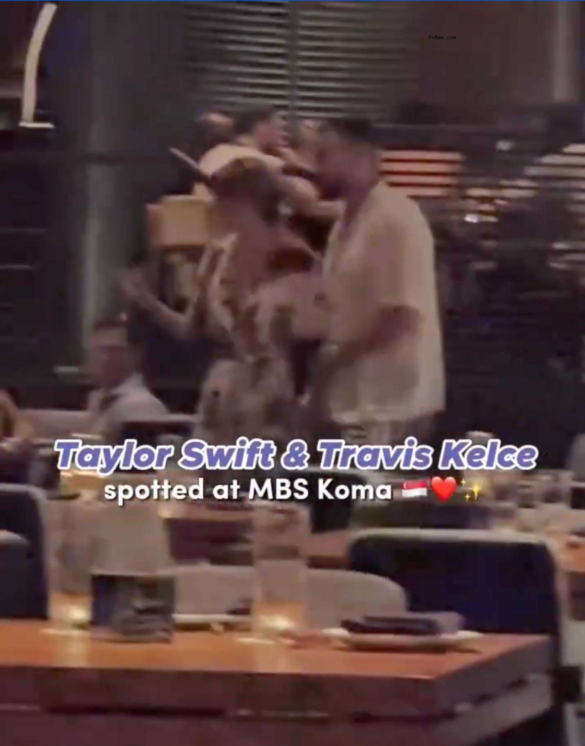 Travis Kelce and Taylor Swift out to dinner.