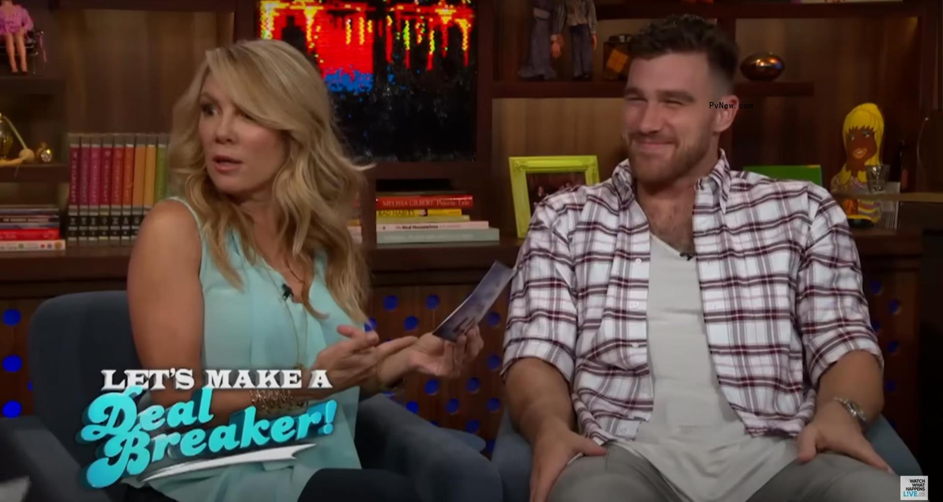 Ramona Singer and Travis Kelce sitting on