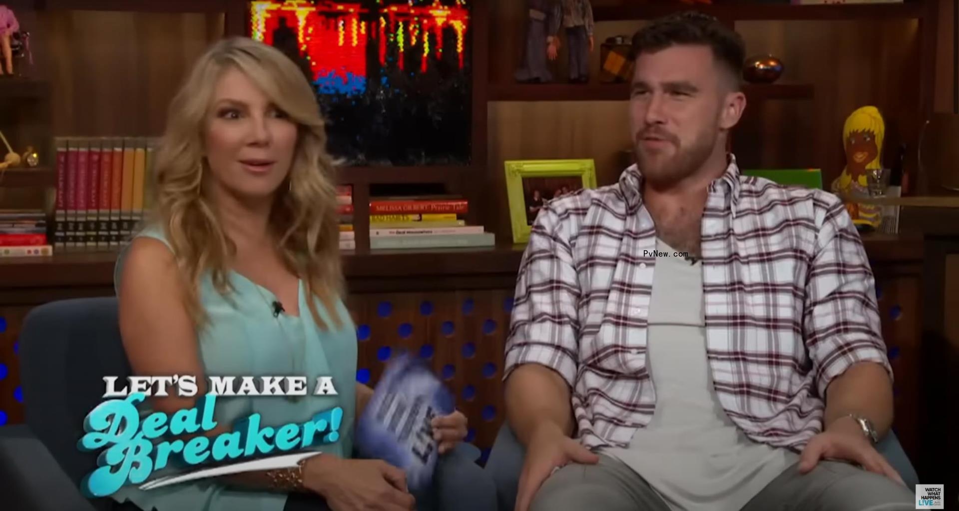 Ramona Singer and Travis Kelce sitting on