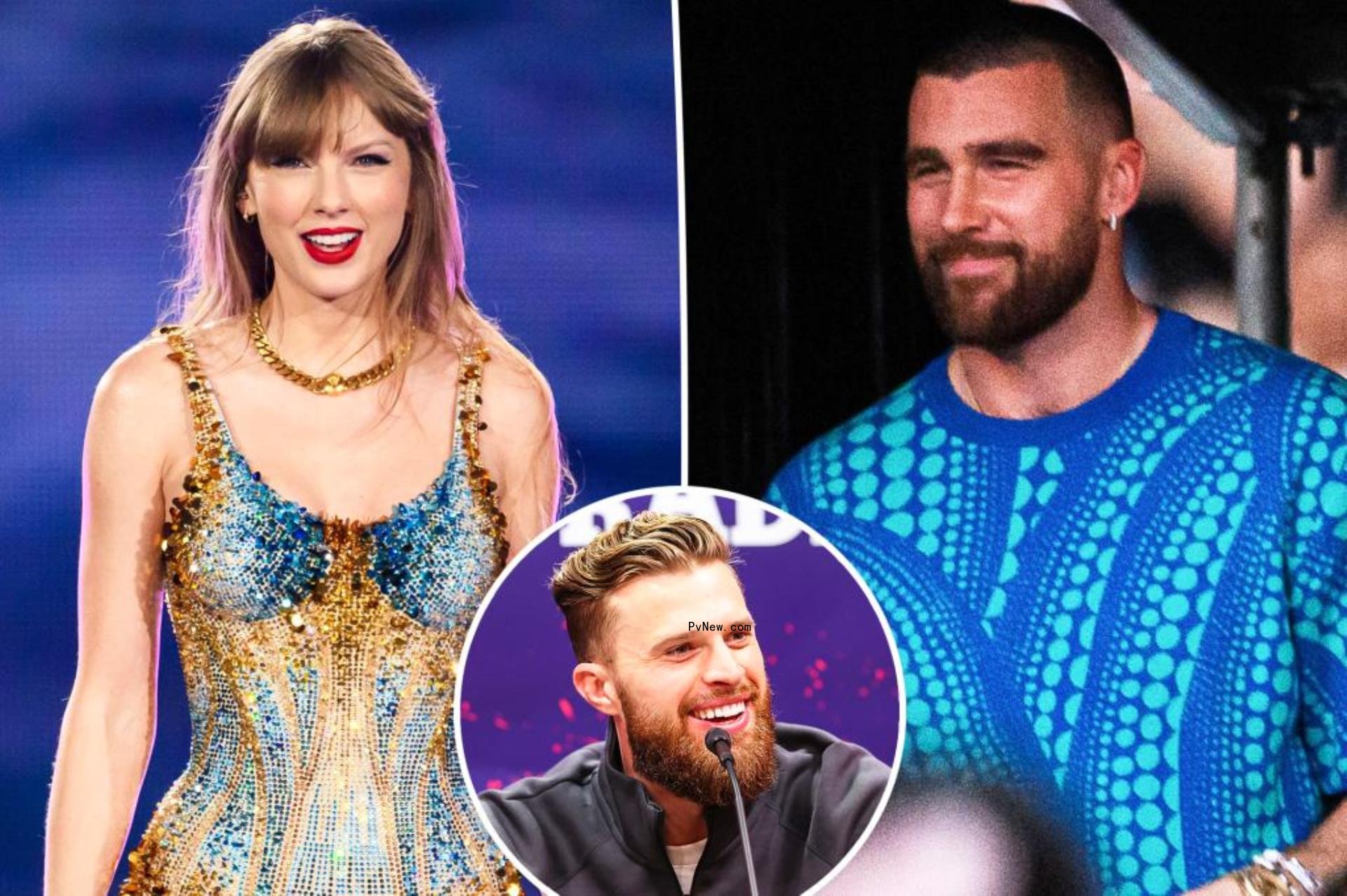 Taylor Swift split with Travis Kelce, as well as Harrison Butker inset