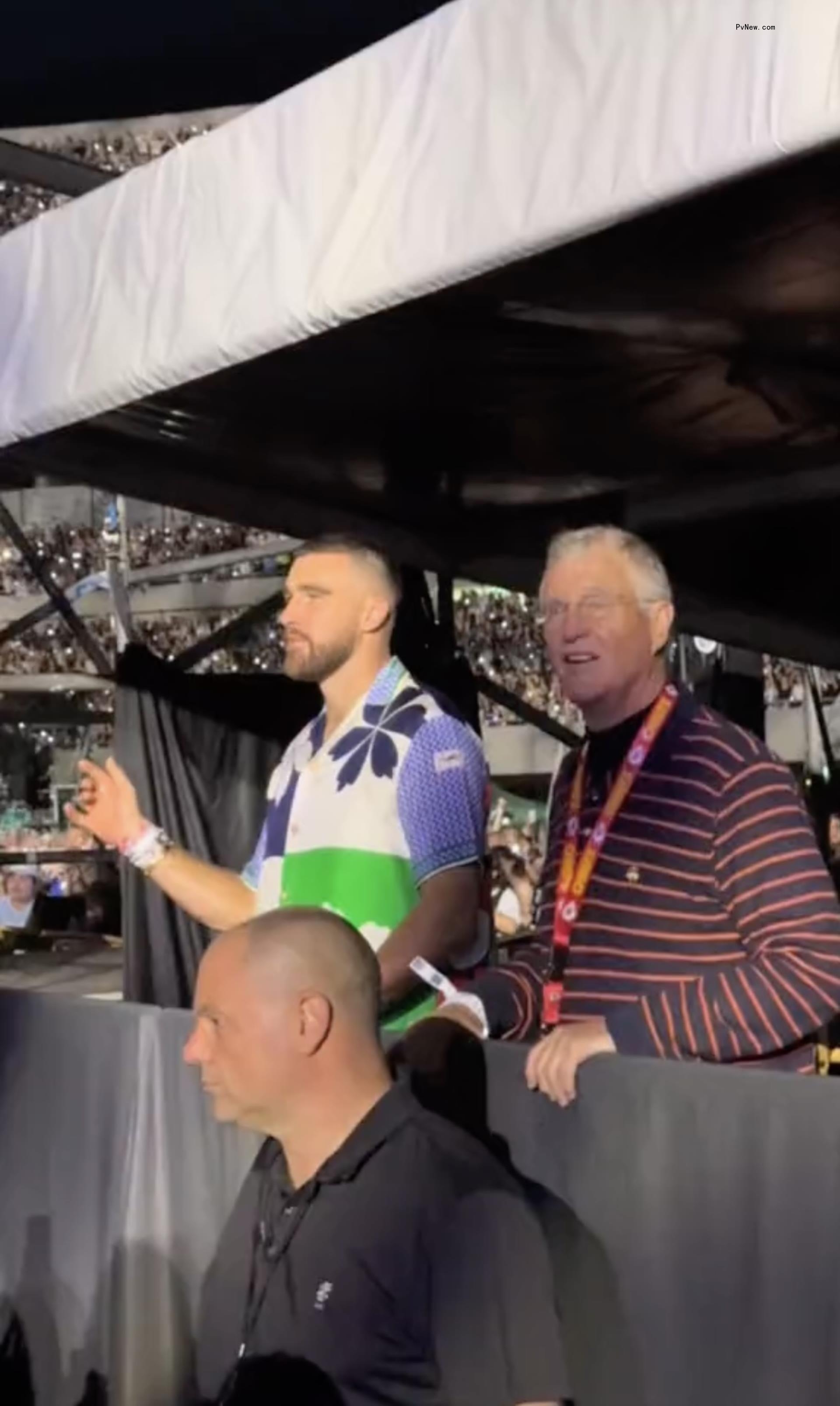 Travic Kelce with Taylor Swift's dad