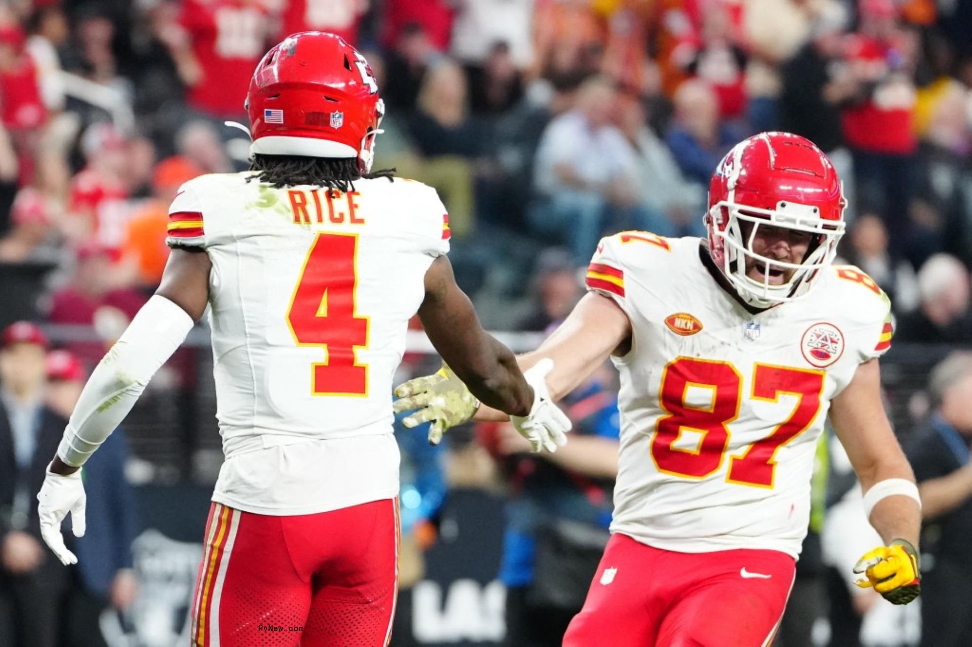 Rashee Rice and Travis Kelce.