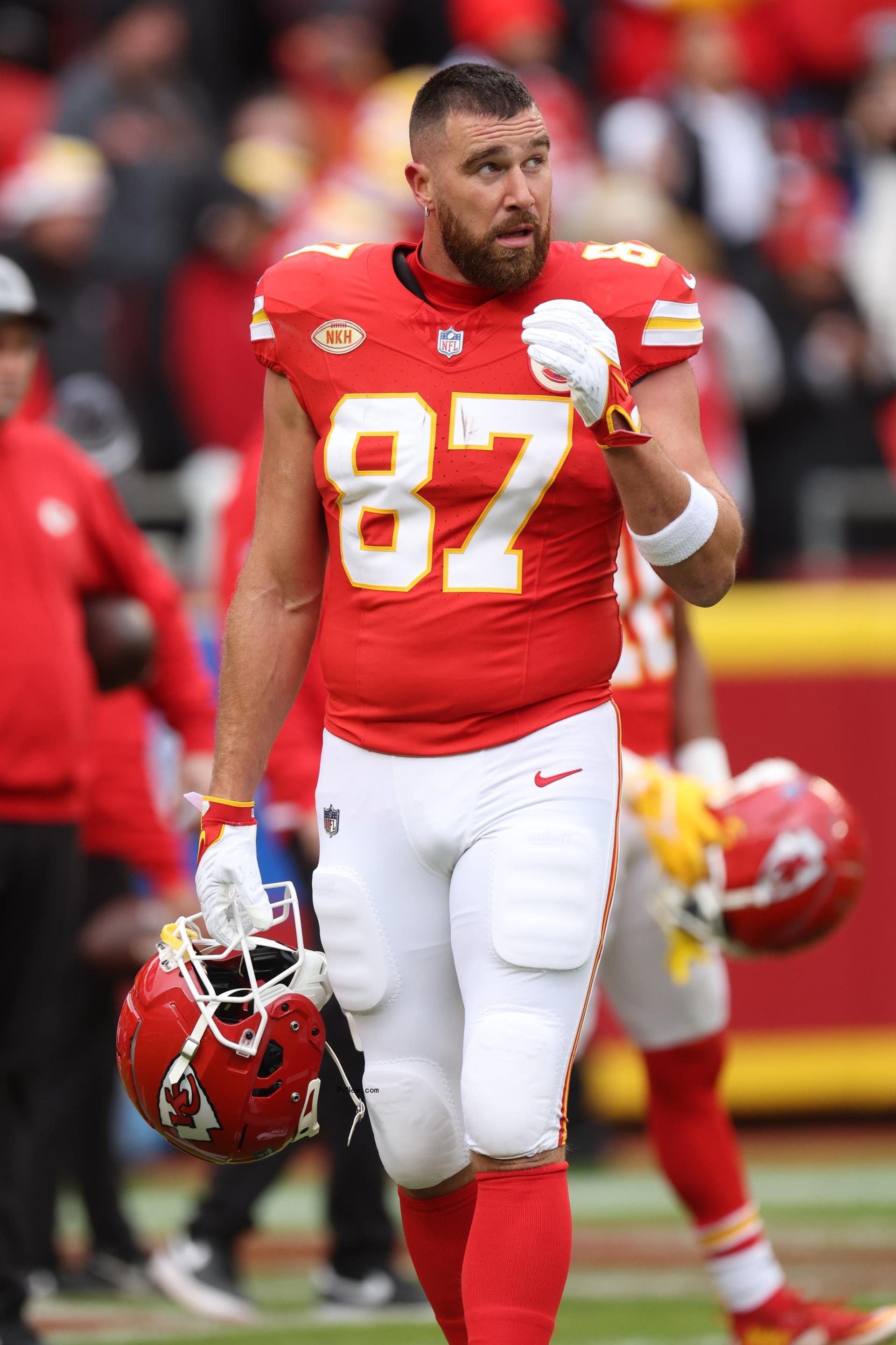 Travis Kelce in his uniform.