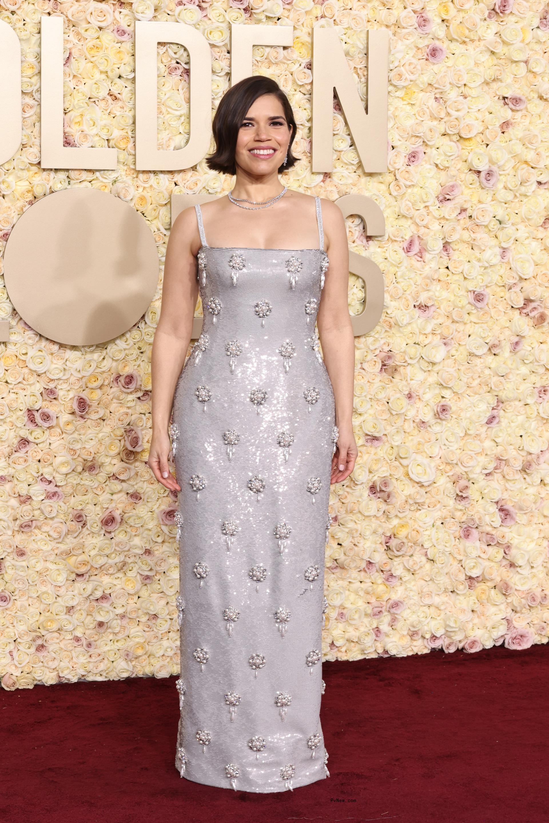 America Ferrera attends the 81st Annual Golden Globe Awards at The Beverly Hilton on January 07, 2024 in Beverly Hills, California