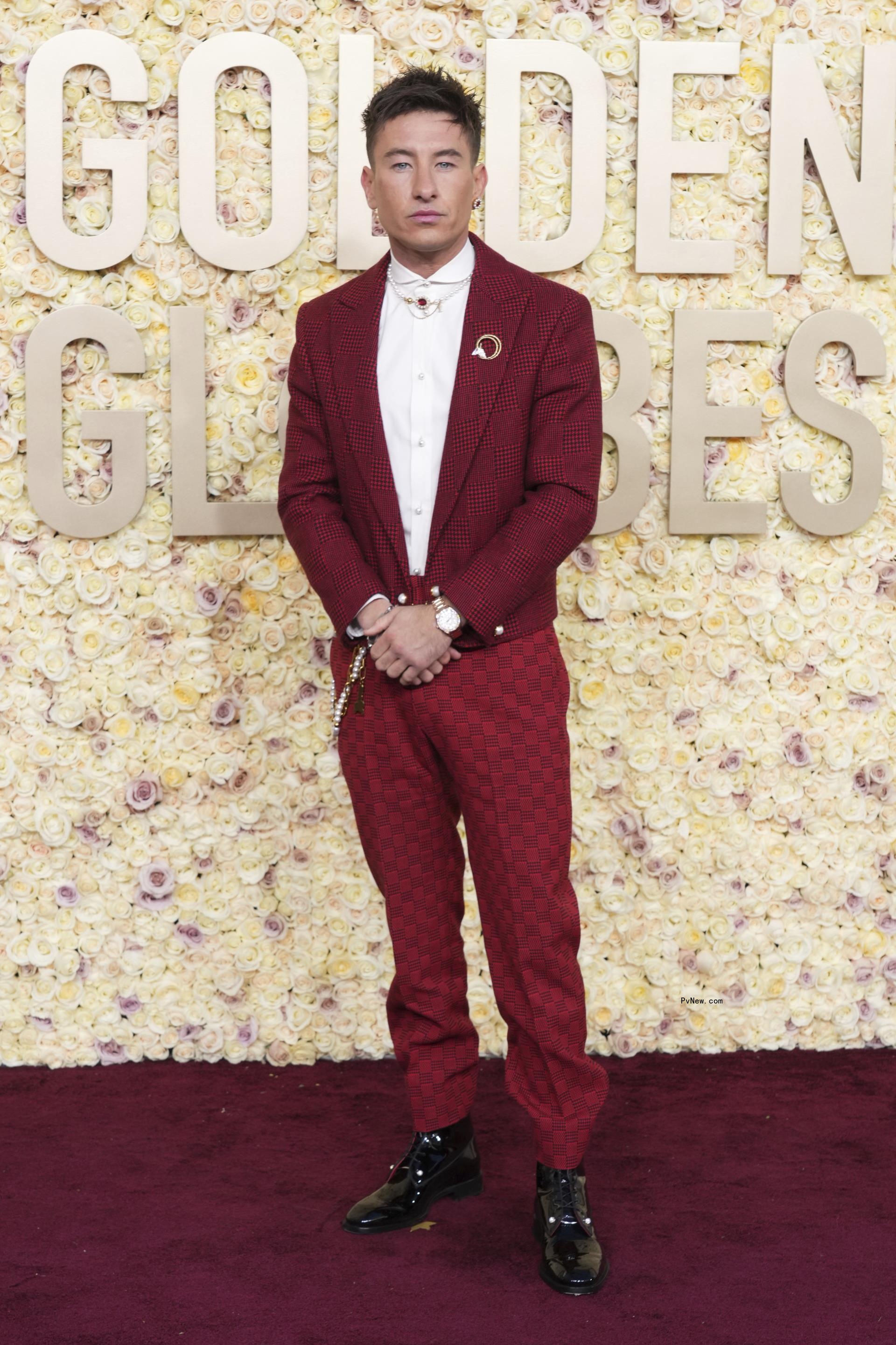 Barry Keoghan arrives at the 81st Golden Globe Awards on Sunday, Jan. 7, 2024, at the Beverly Hilton in Beverly Hills, Calif.