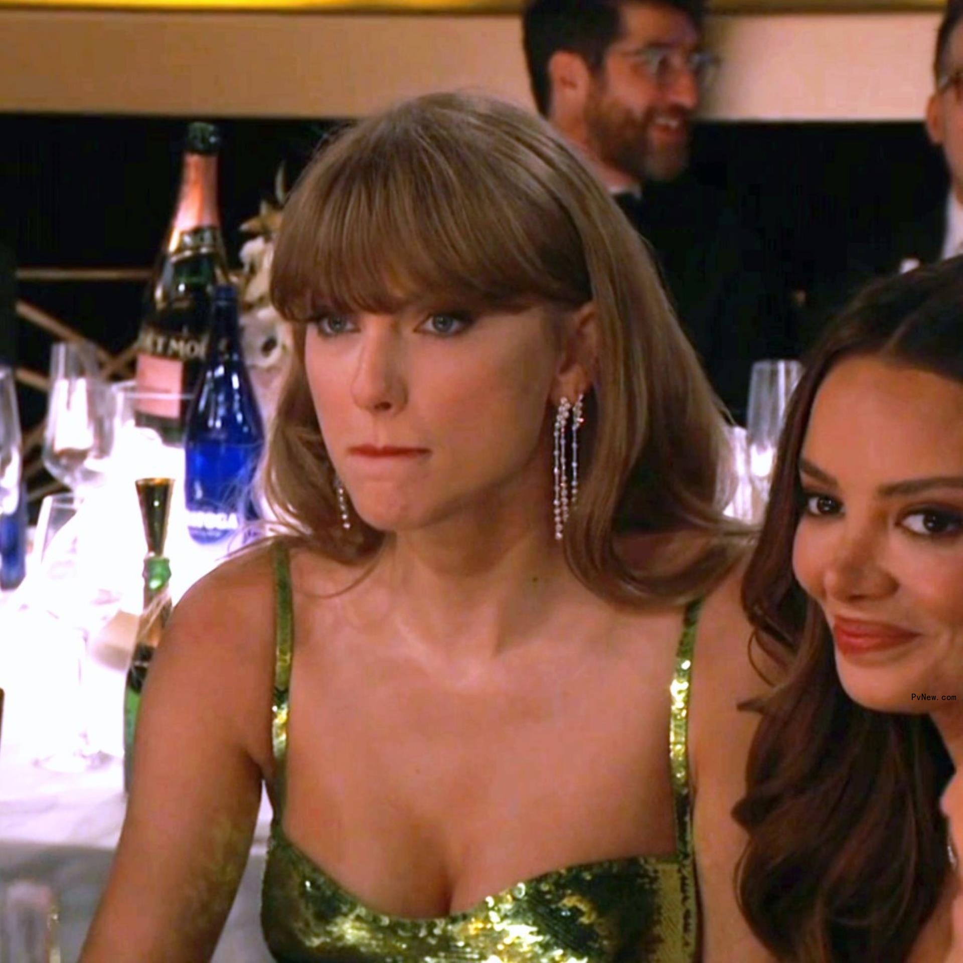 angry-looking taylor swift sitting next to keleigh sperry