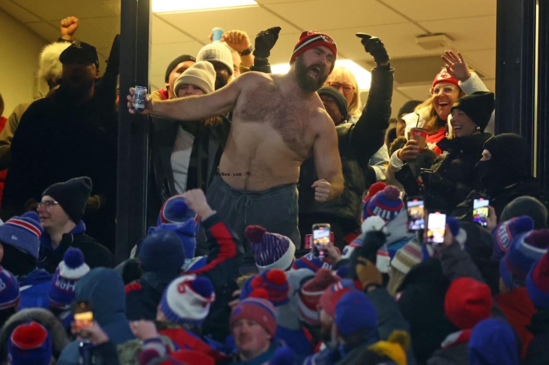 Jason Kelce at Kansas City Chiefs game