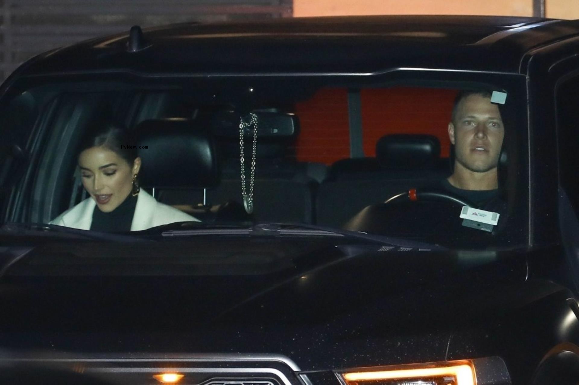 Olivia Culpo and Christian McCaffrey at Nobu Malibu.