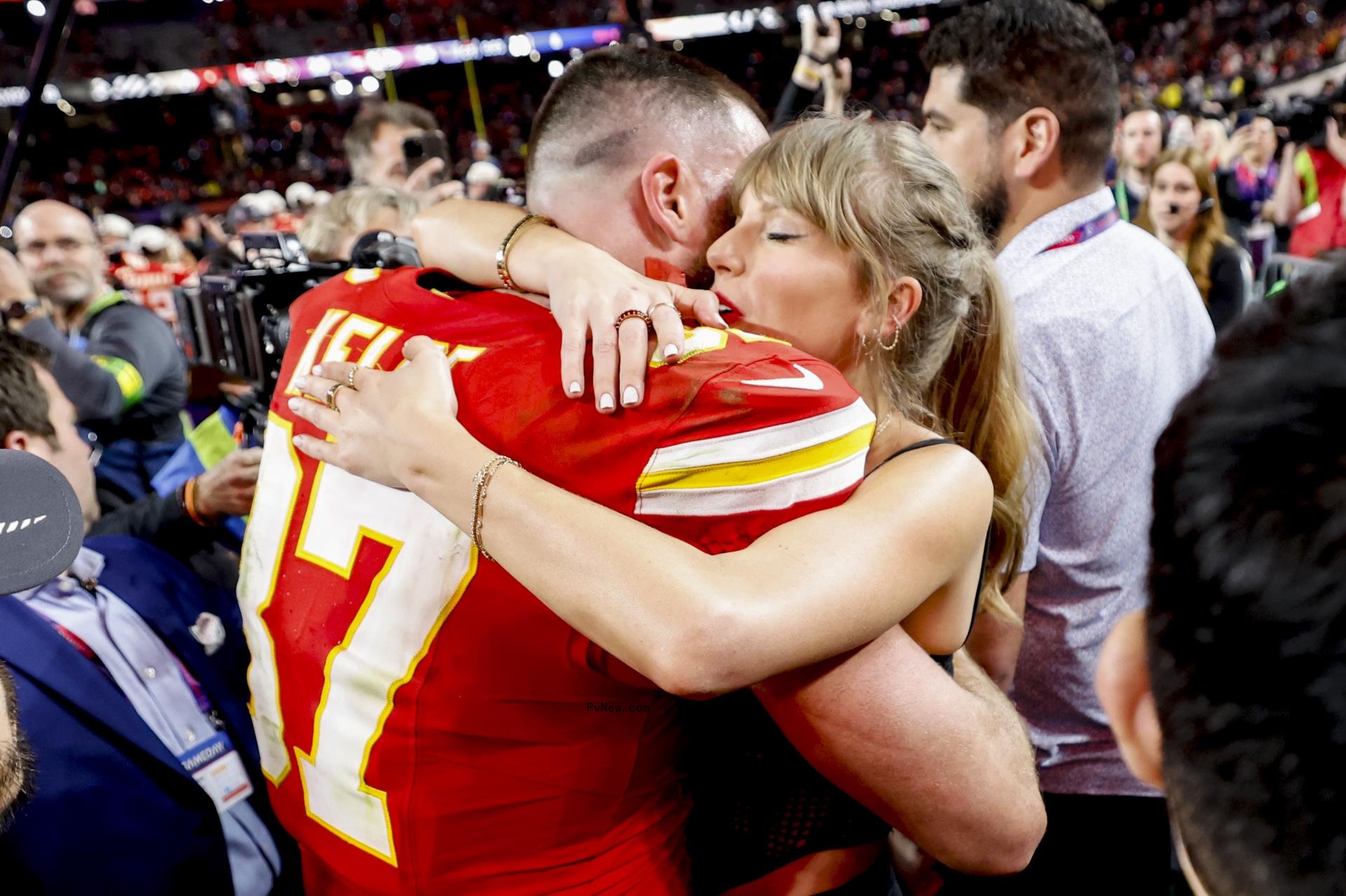 Travis Kelce and Taylor swift post Super Bowl