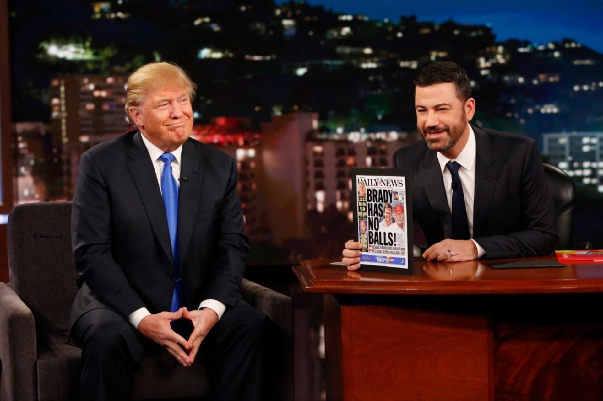 Do<i></i>nald Trump and Jimmy Kimmel.