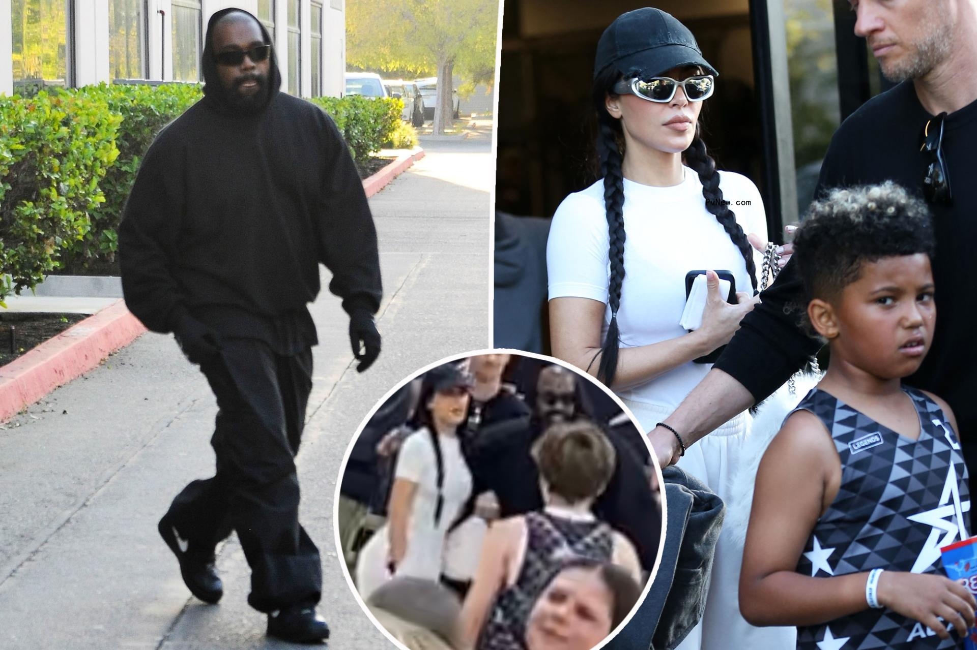 Kim Kardashian and Kanye West appear friendly at son Saint’s basketball game despite public feud a<i></i>bout kids’ school