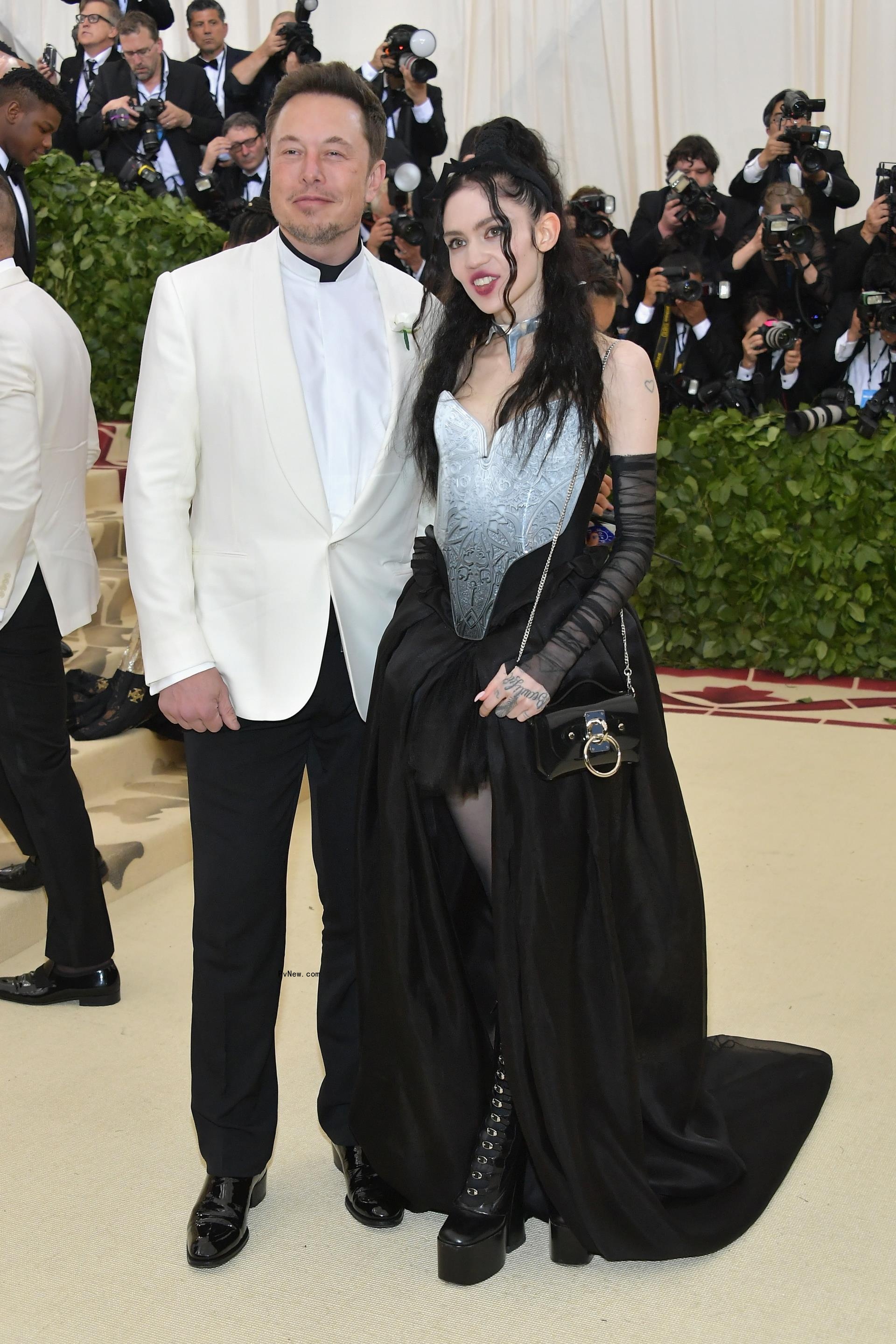 Grimes and Elon Musk at the Met Gala.
