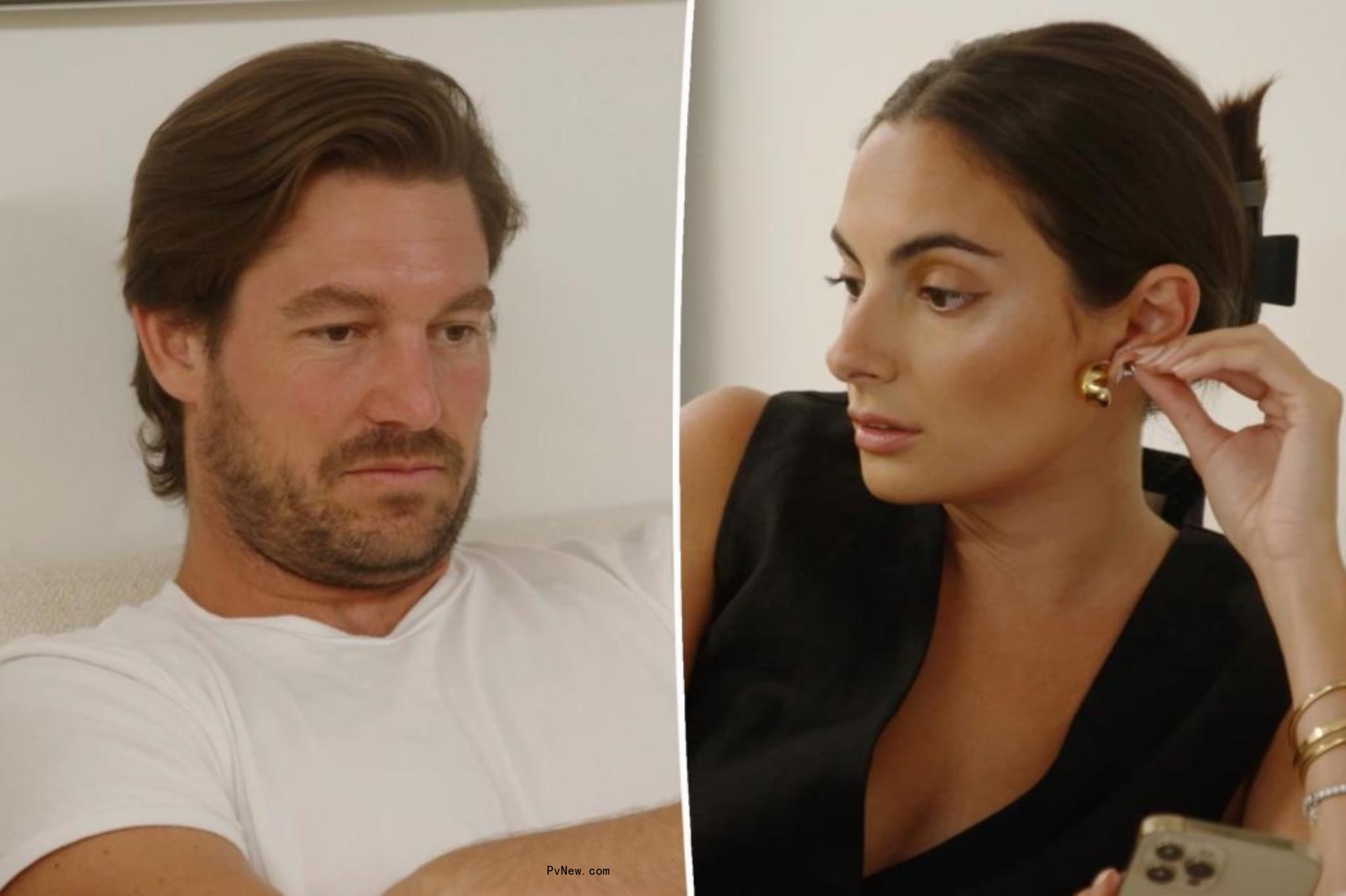 A split photo of Craig Co<i></i>nover talking and Paige DeSorbo talking