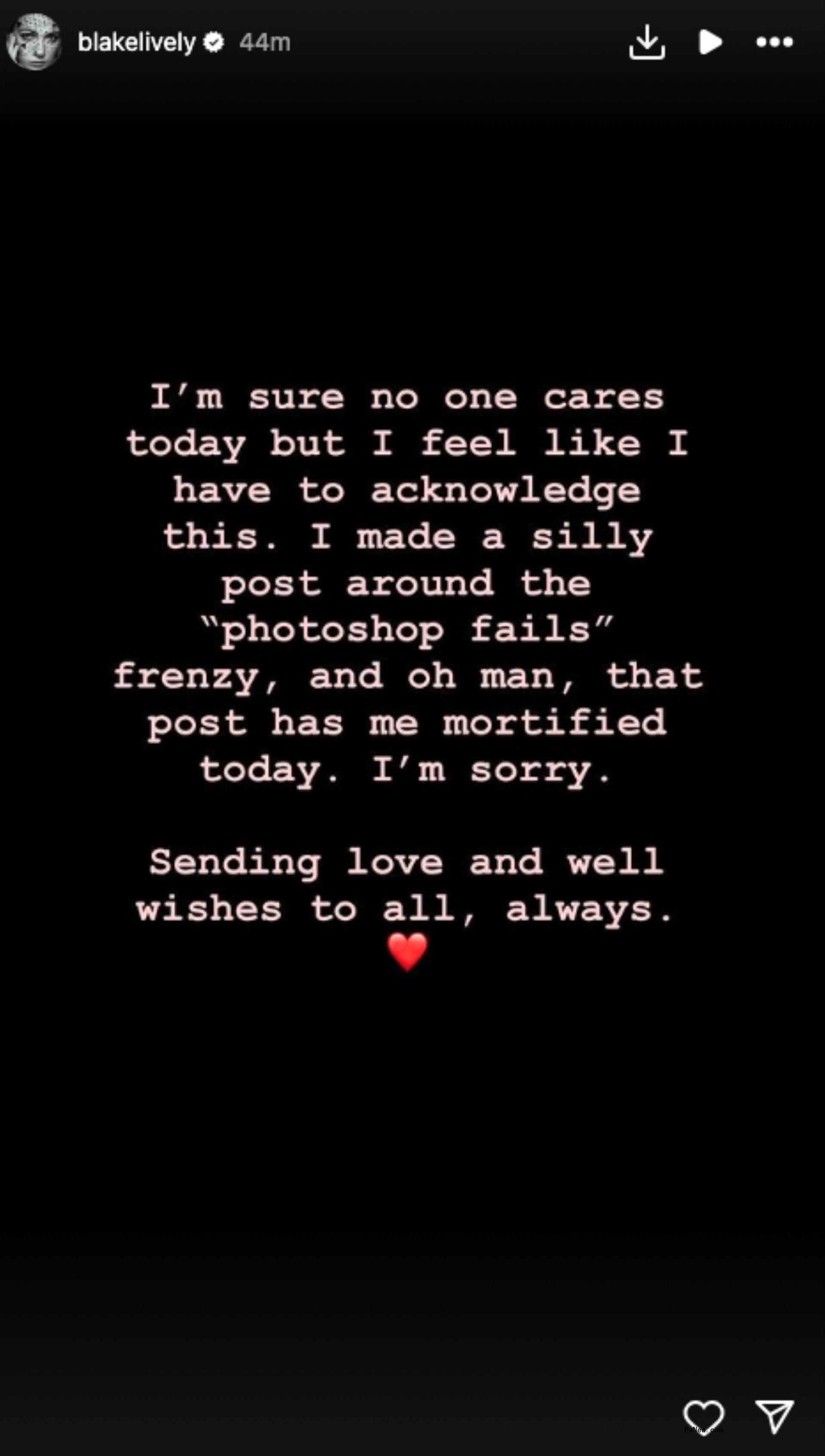 Blake Lively's Instagram post.