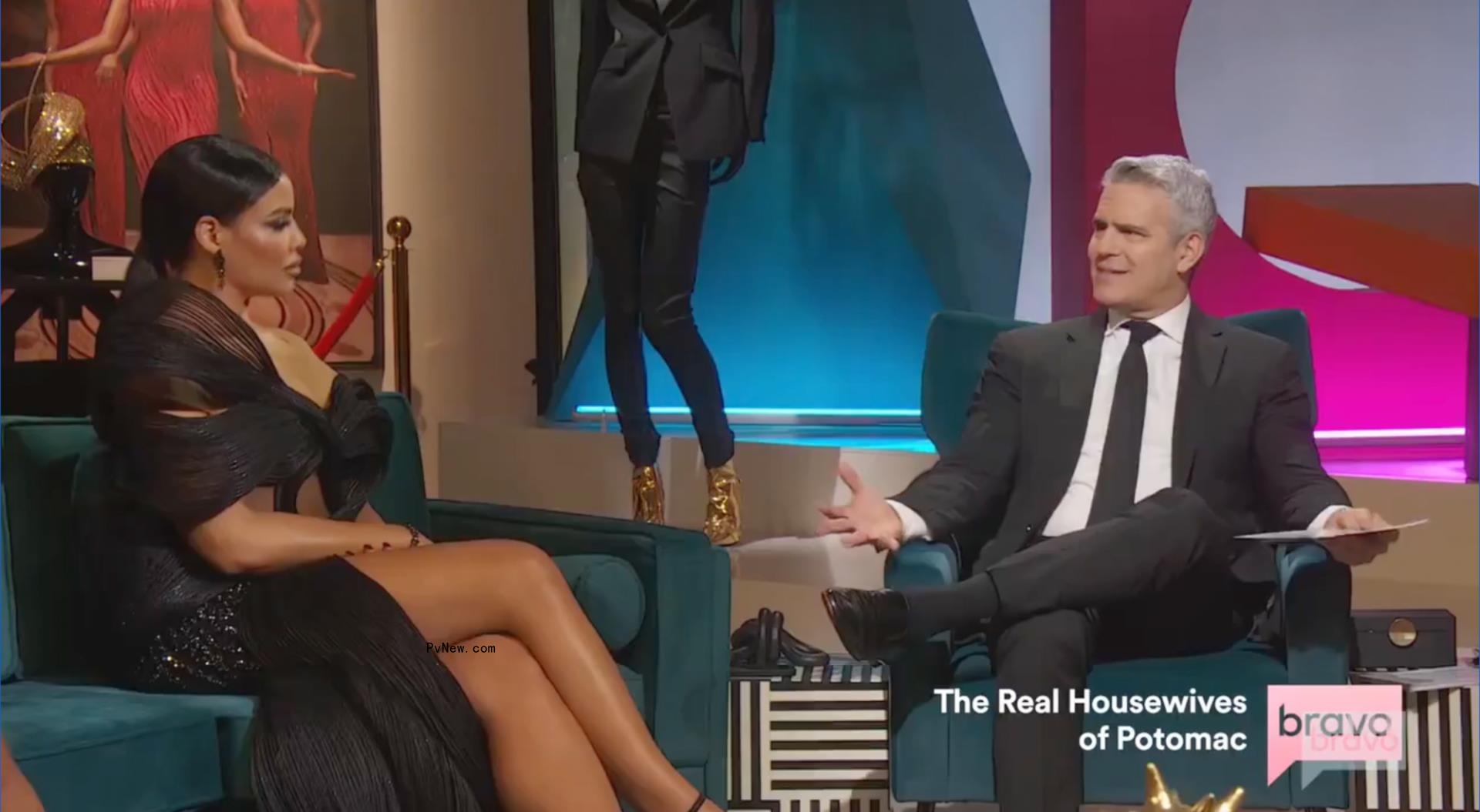 Mia Thornton and Andy Cohen on 