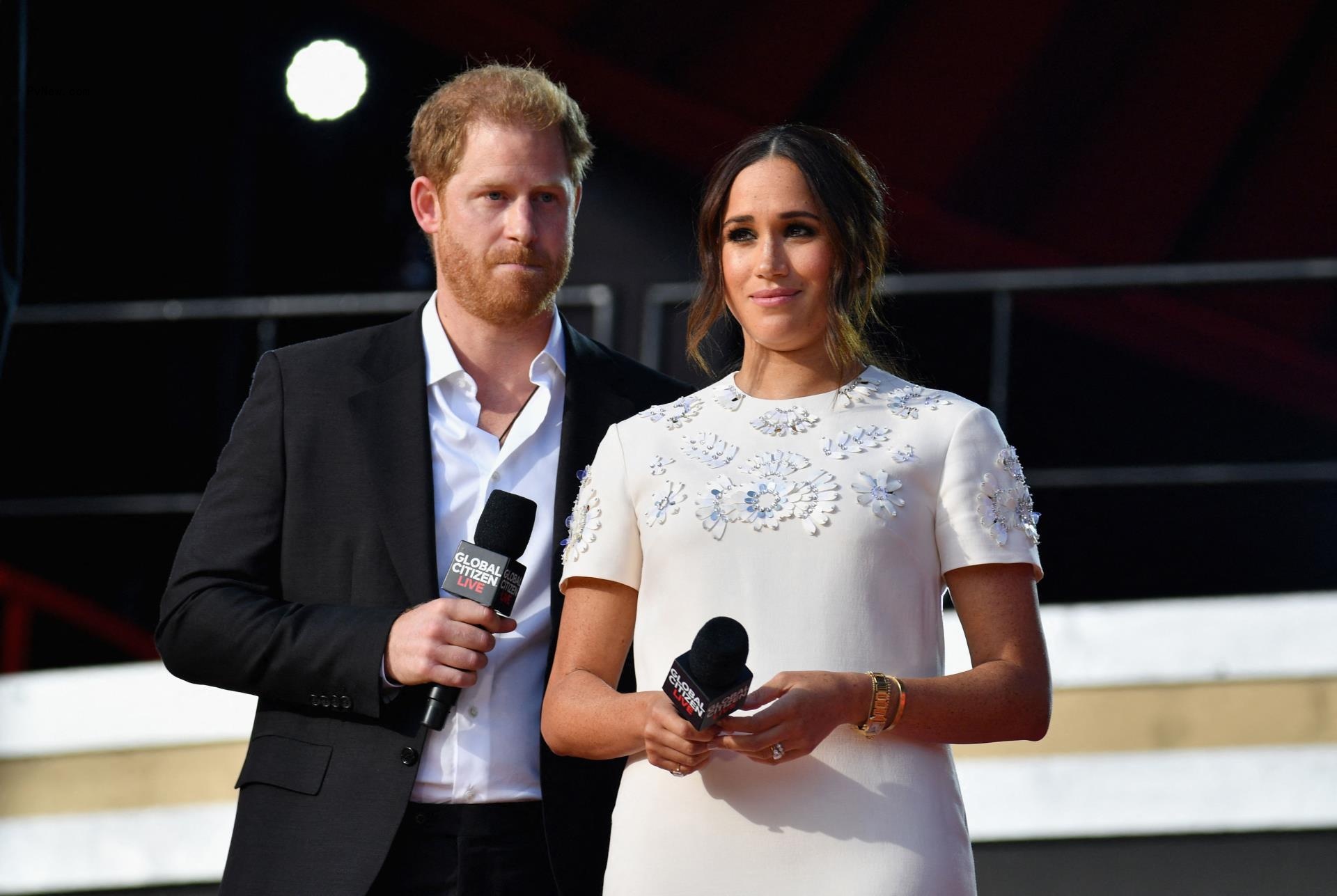 Prince Harry and Meghan Markle at the 2021 Global Citizen Live festival.