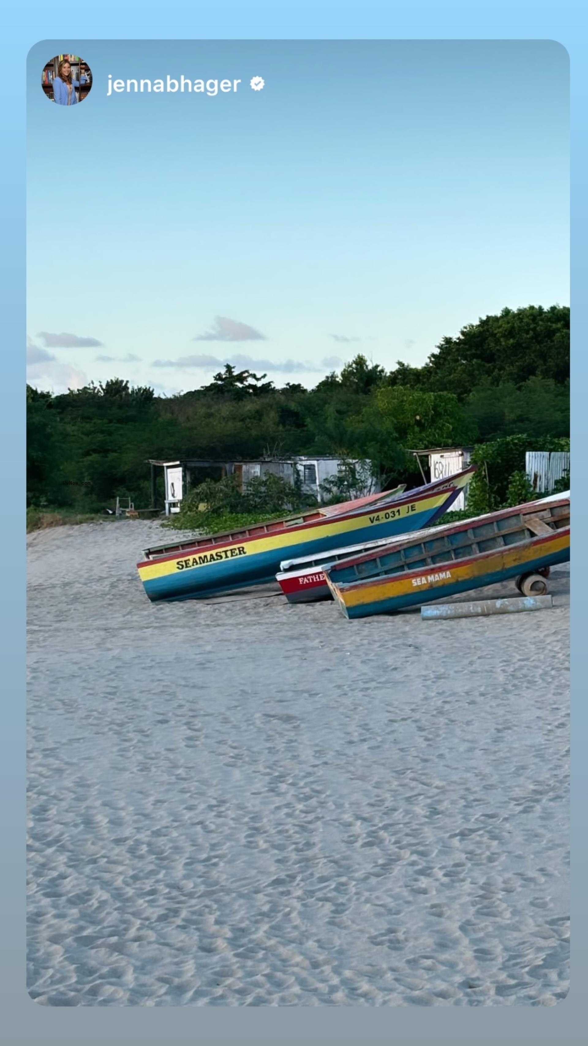 Jenna Bush Hager's Instagram Story of boats