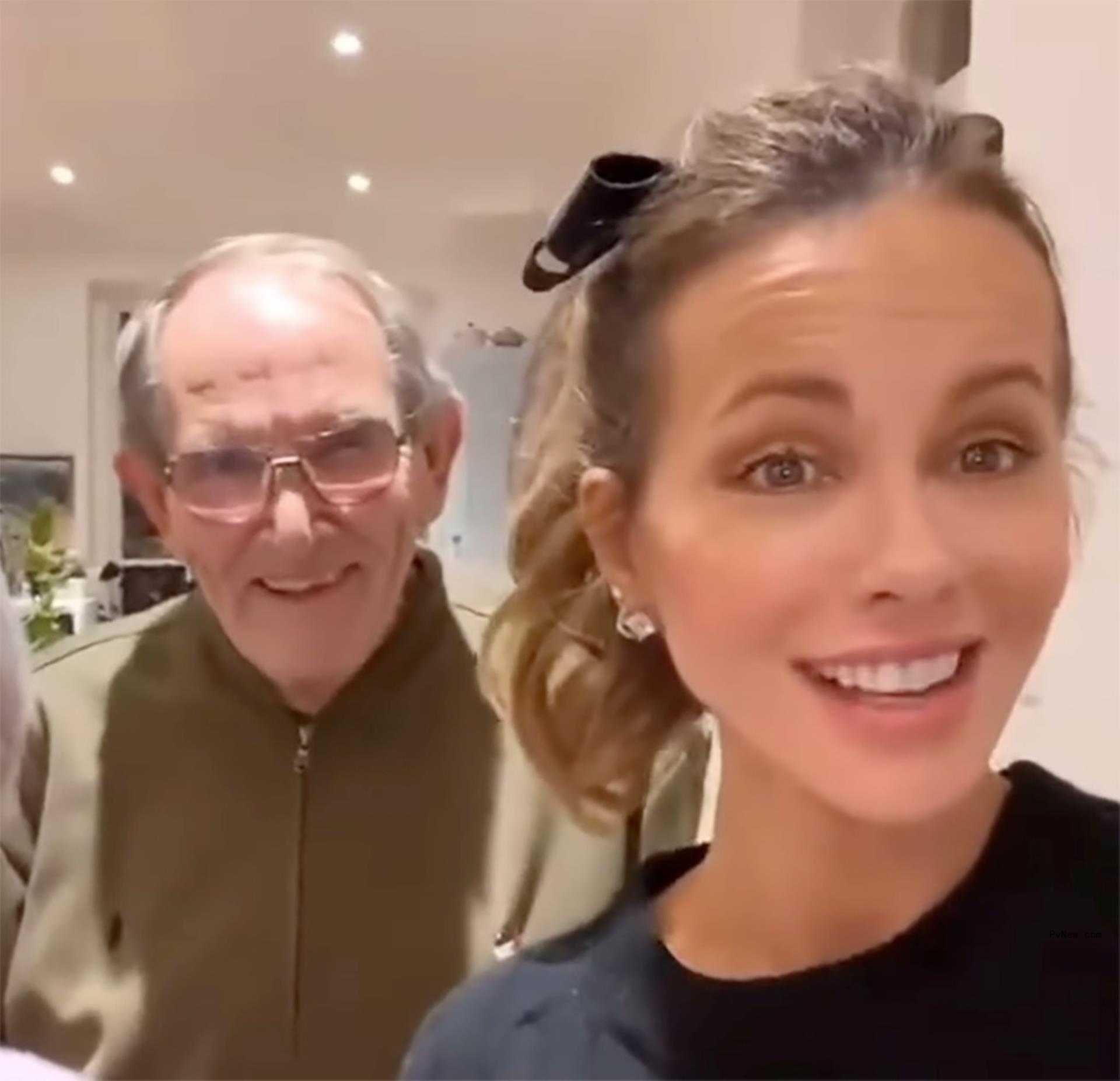 Kate Beckinsale selfie with step-father.