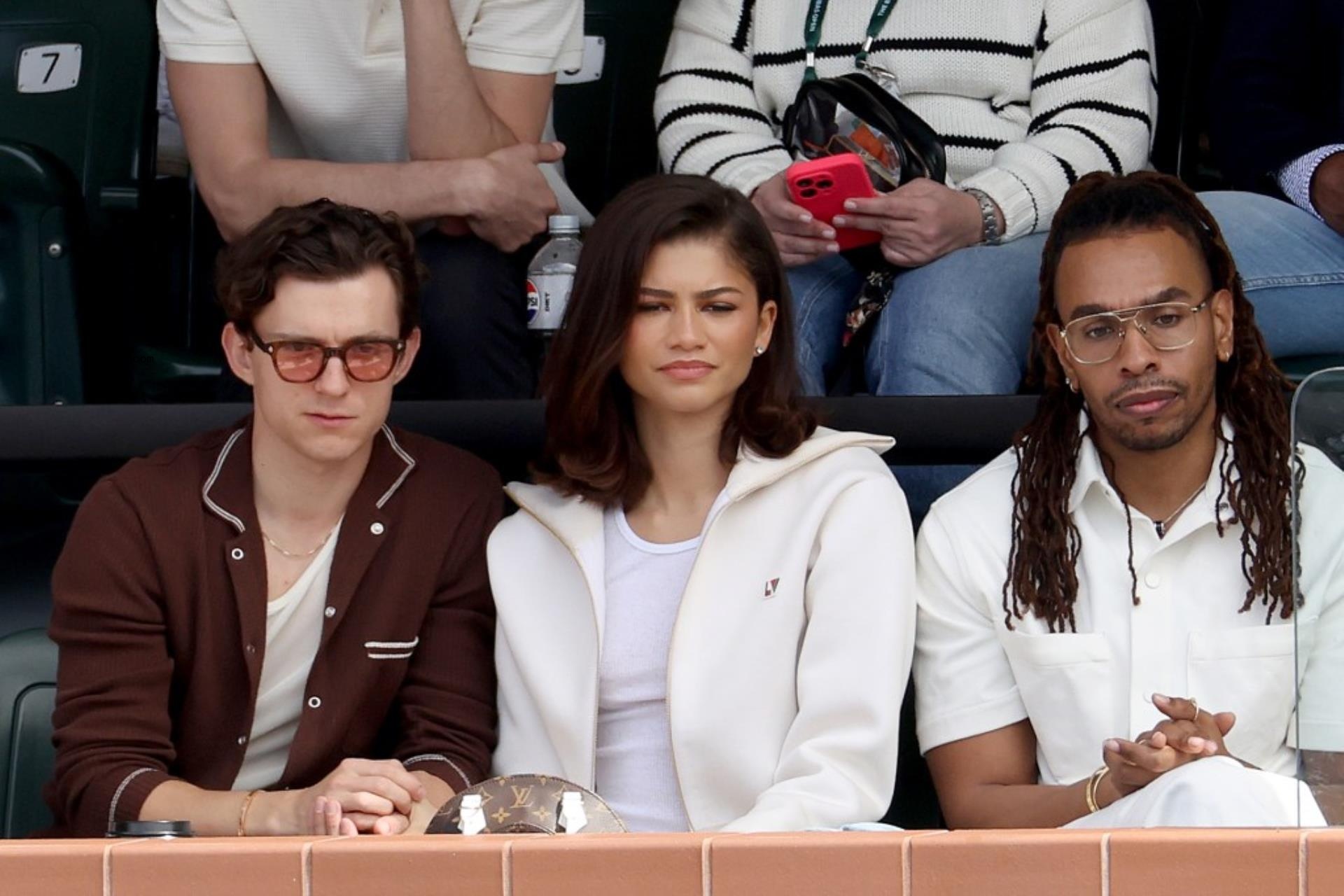 Zendaya and Tom Holland at a tennis match