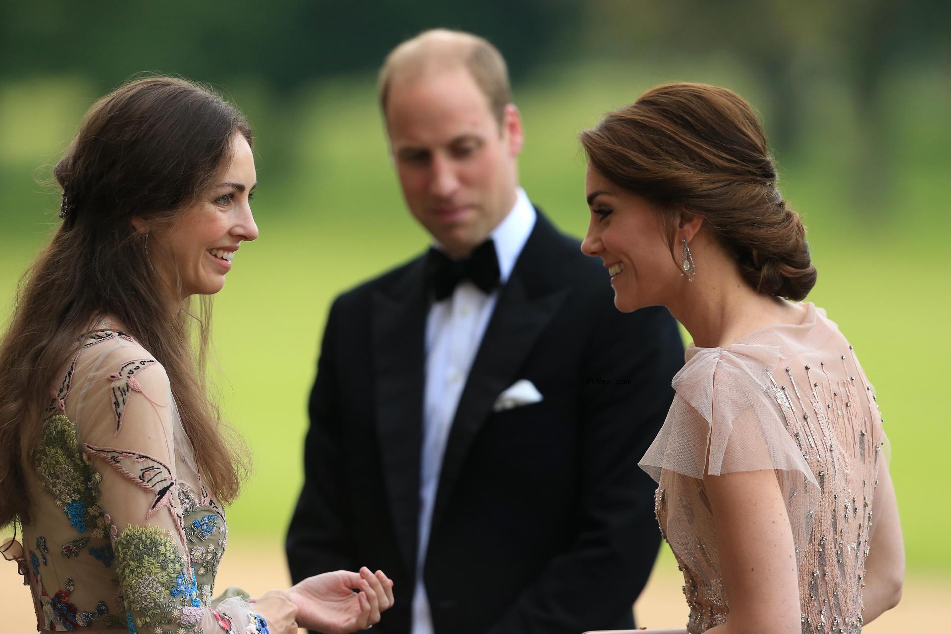 Rose Hanbury chatting with Prince William and Kate Middleton.