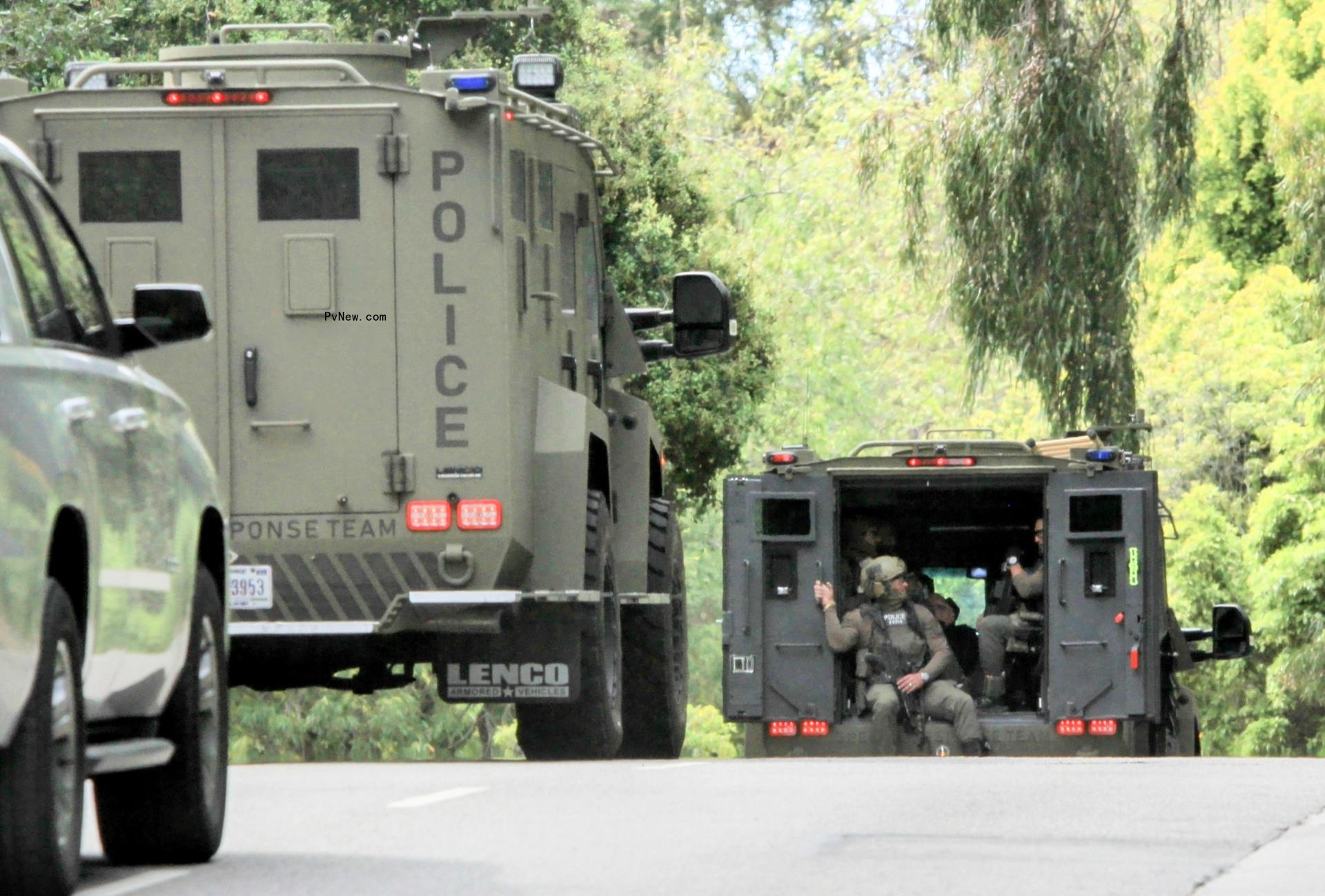 Trucks outside Diddy's home