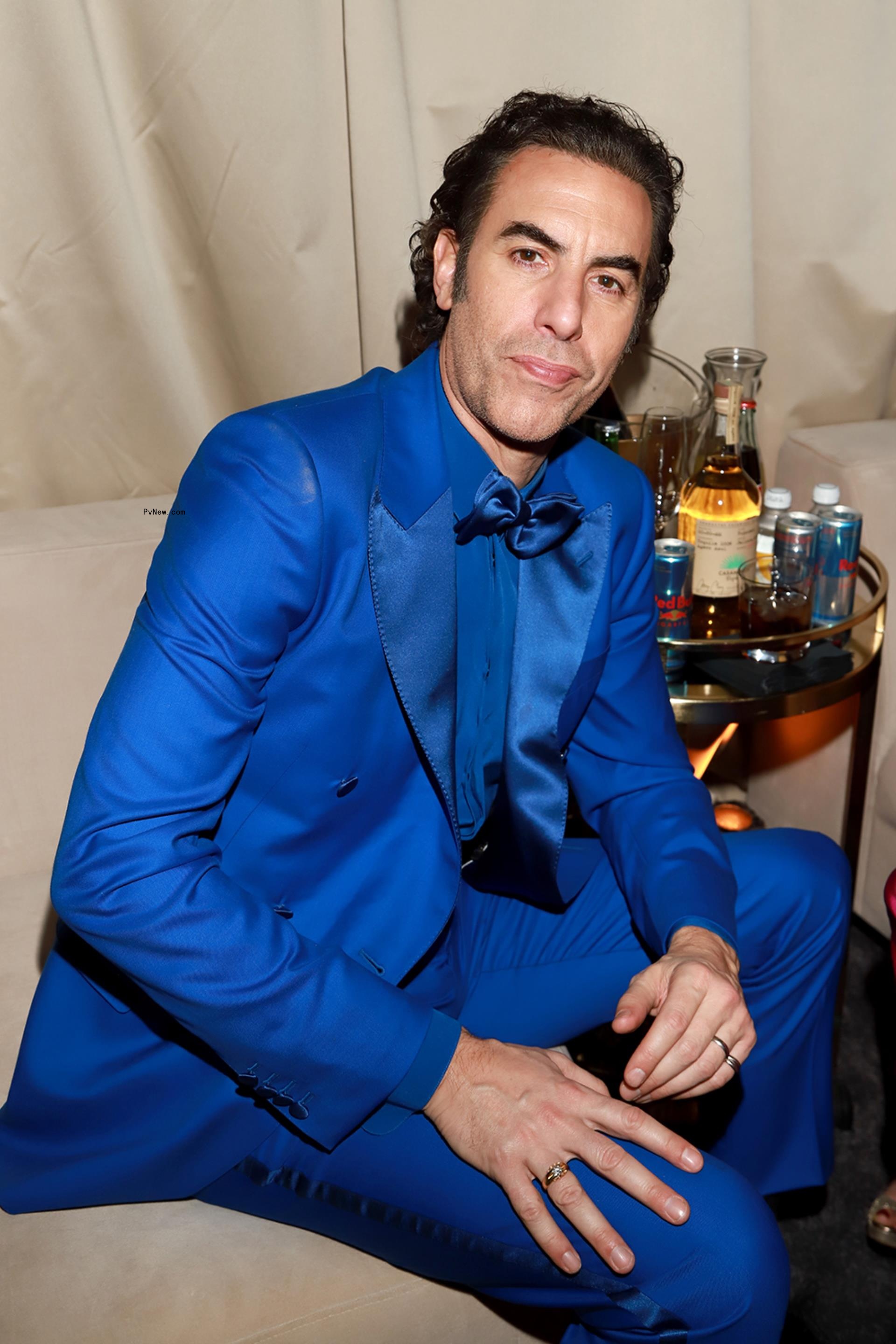Sacha Baron Cohen in blue