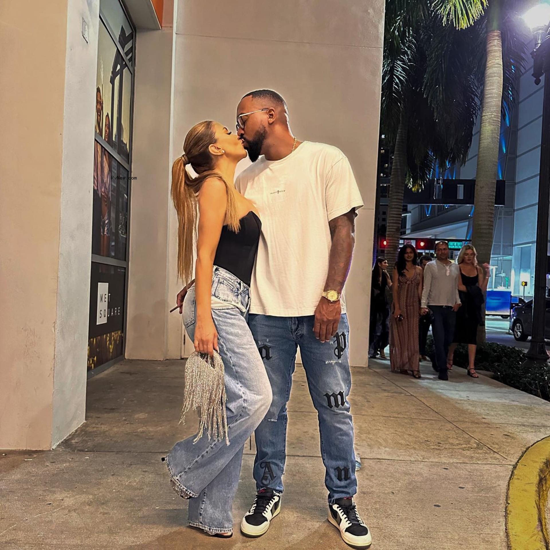 Larsa Pippen kissing Marcus Jordan