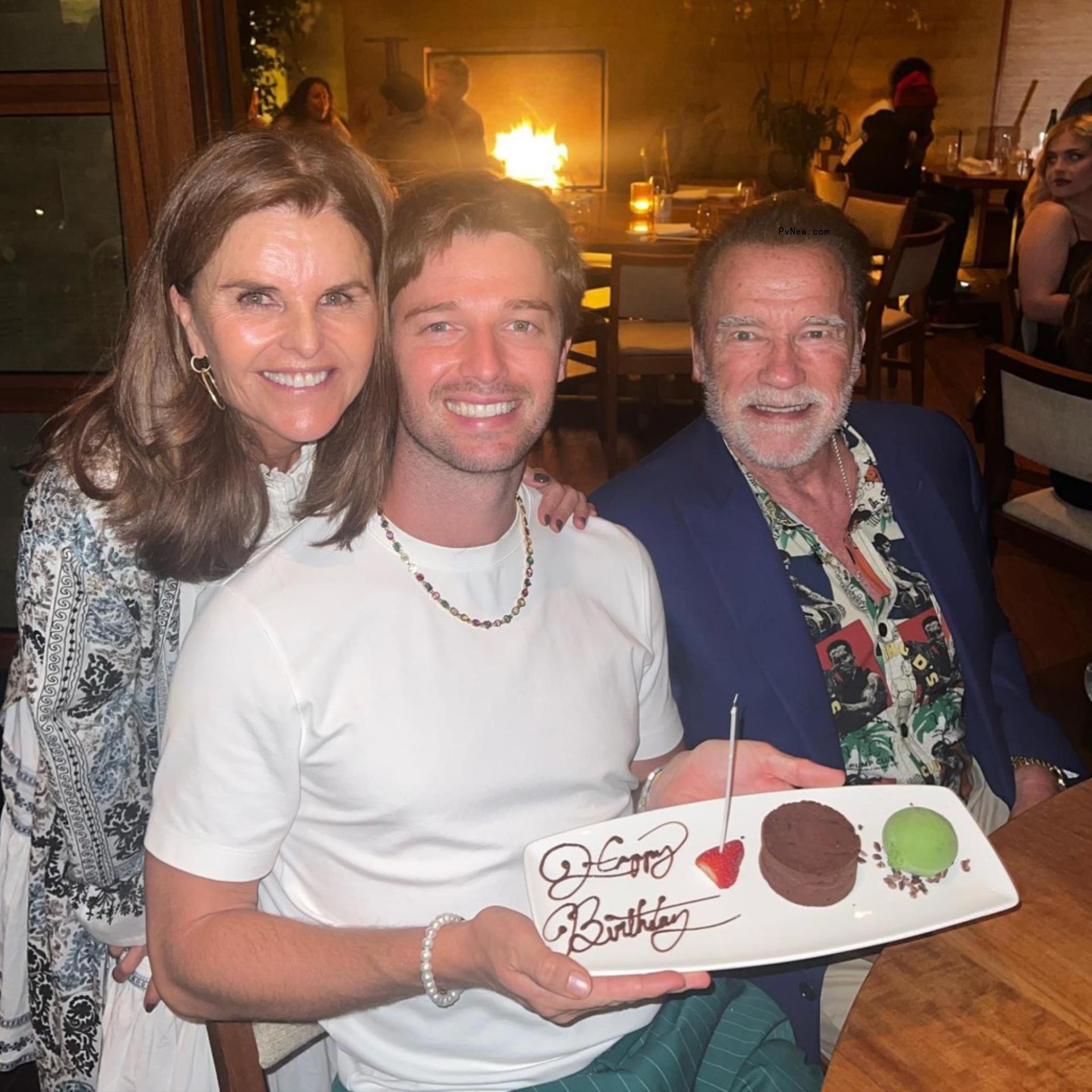 Maria Shriver, Patrick Schwarzenegger and Arnold Schwarzenegger