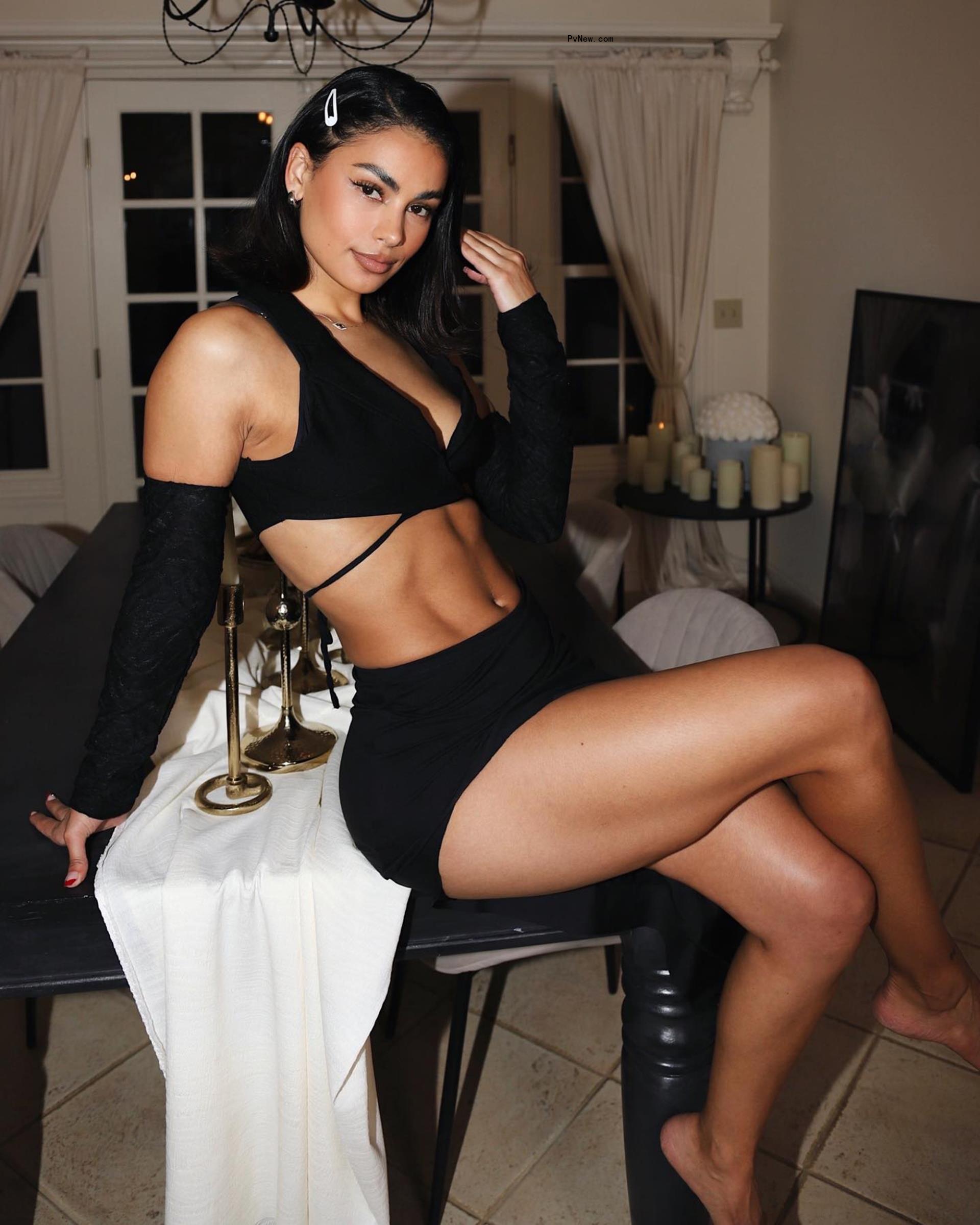 jade ramey posing on a table