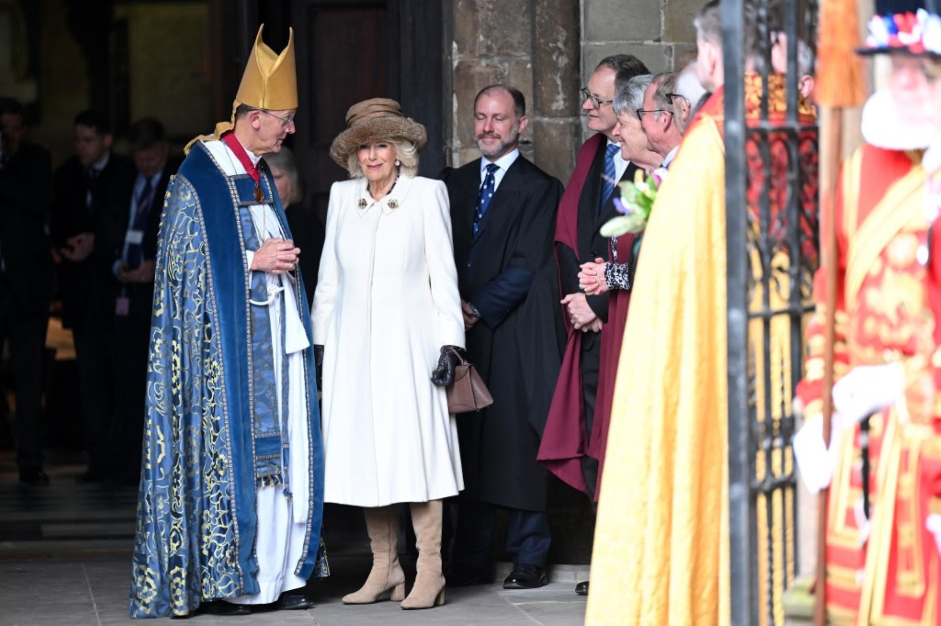 Queen Camilla at Worcester Cathedral. 