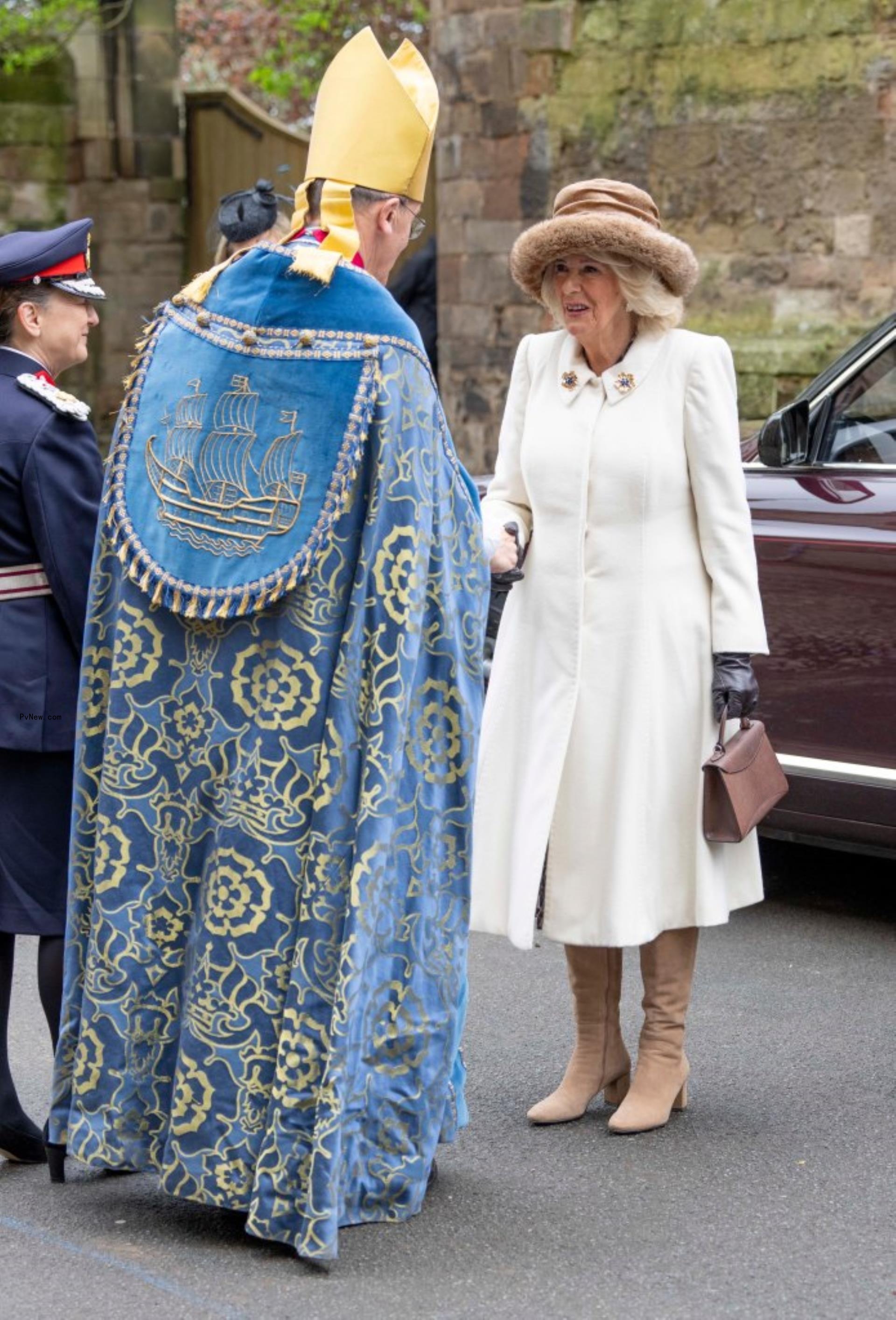 Queen Camilla at Worcester Cathedral. 