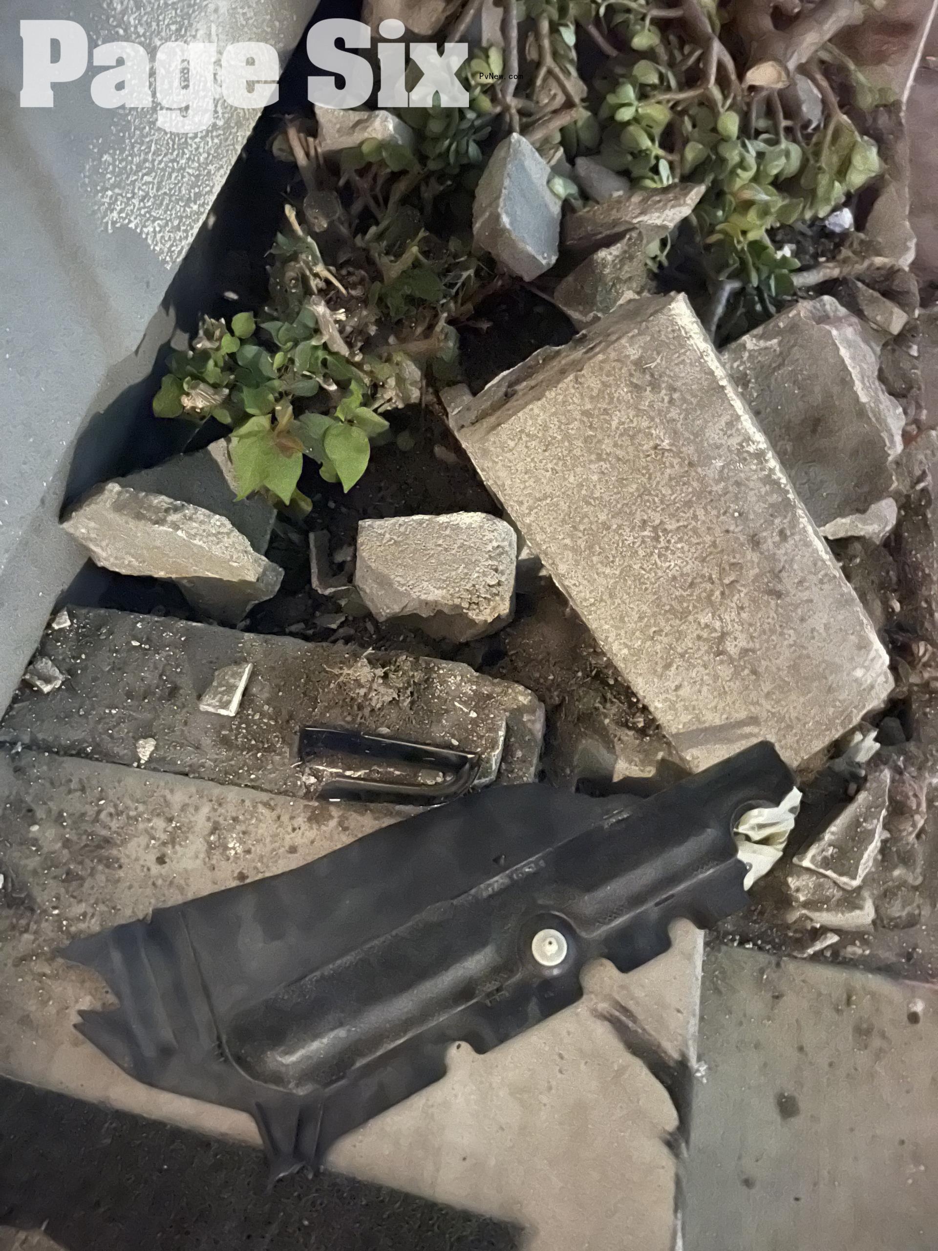 Rocks and debris from an accident.