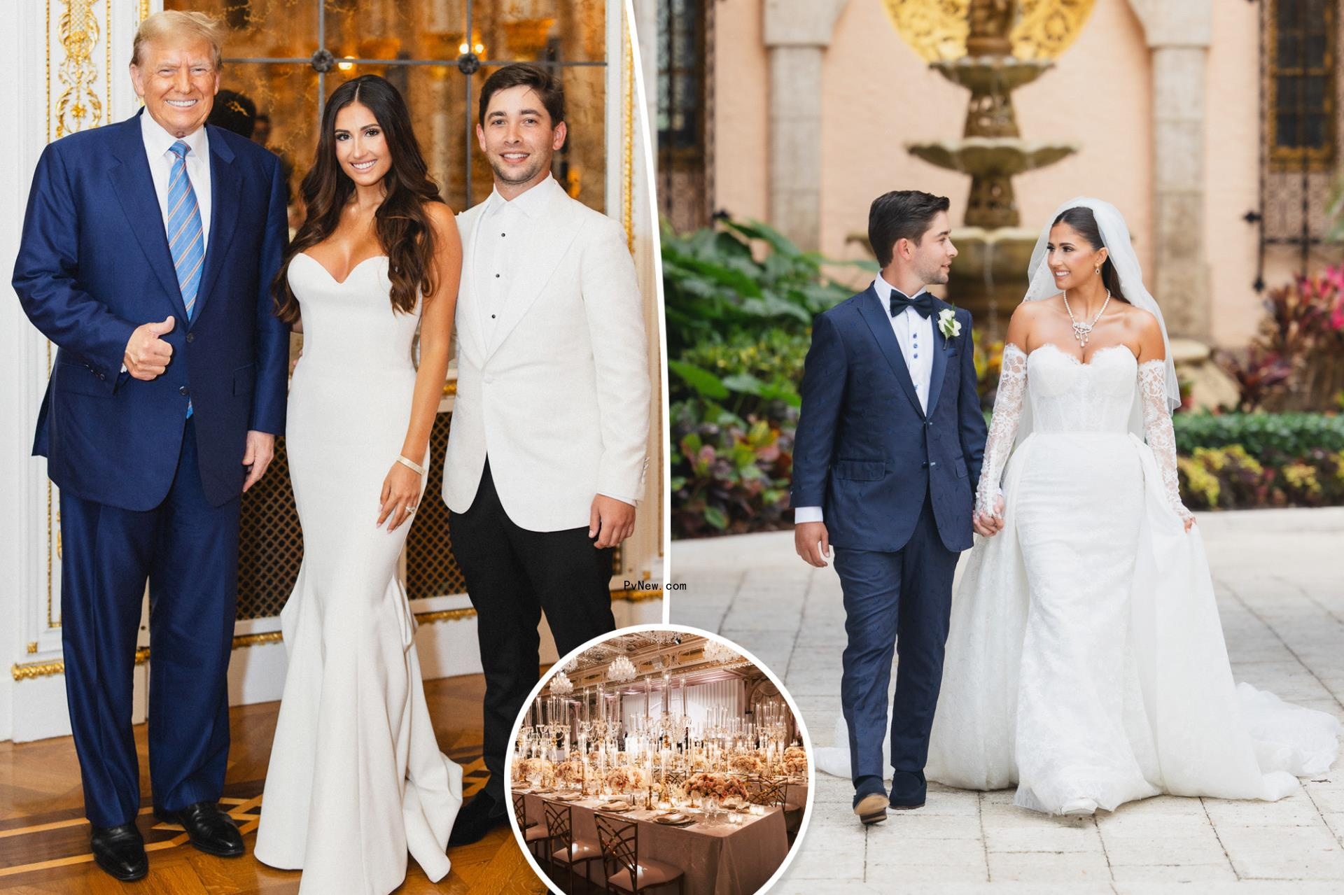 Do<i></i>nald Trump jokes ‘nobody’ who marries at Mar-a-Lago ‘gets divorced’ as he attends pals’ lavish wedding