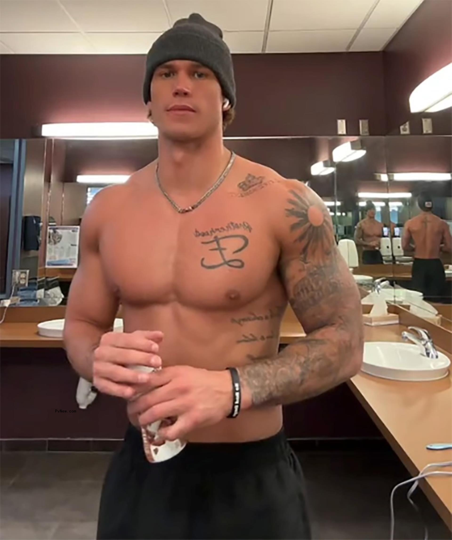 Mark Estes shirtless. 