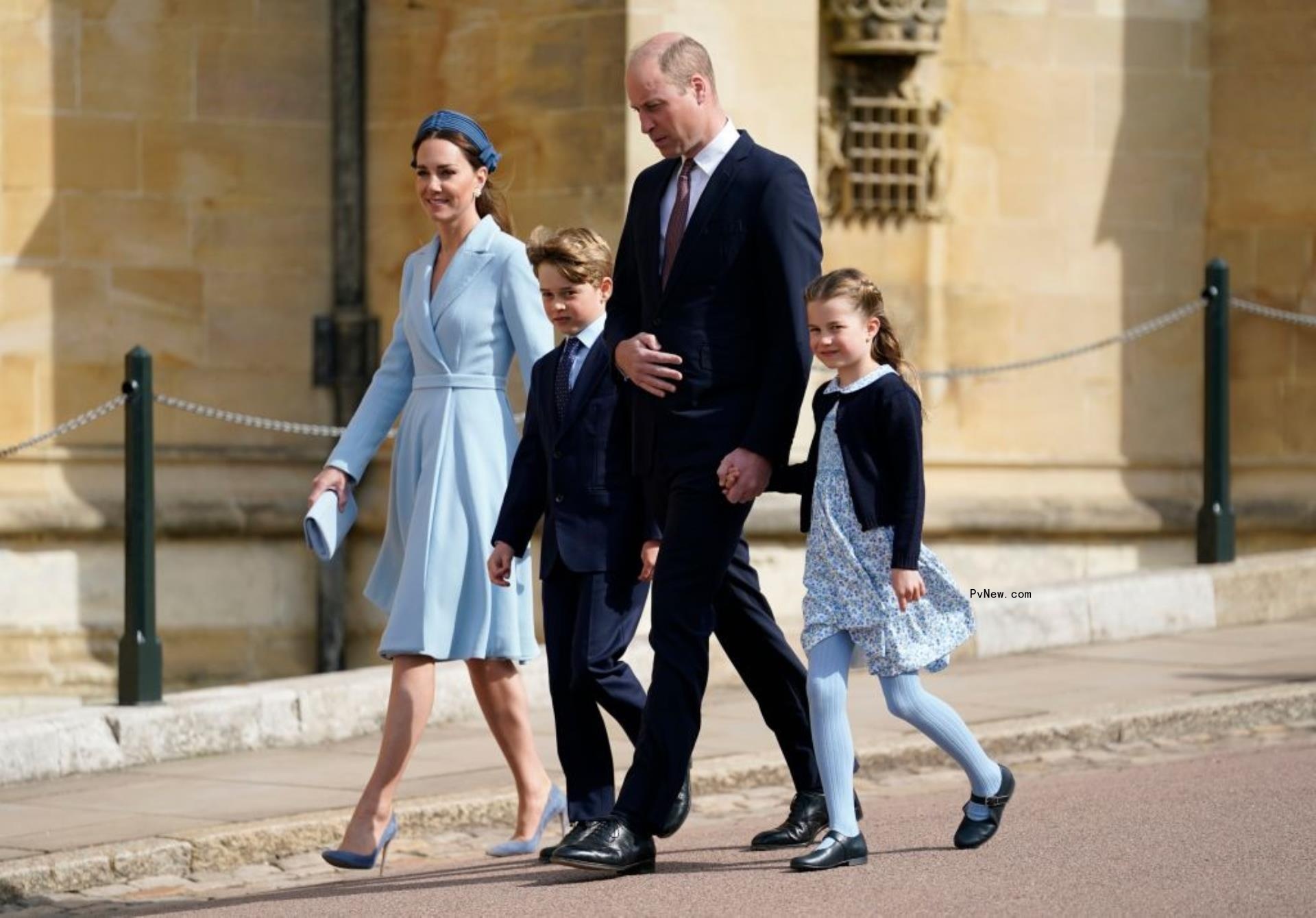 Prince William and Kate Middleton with their kids