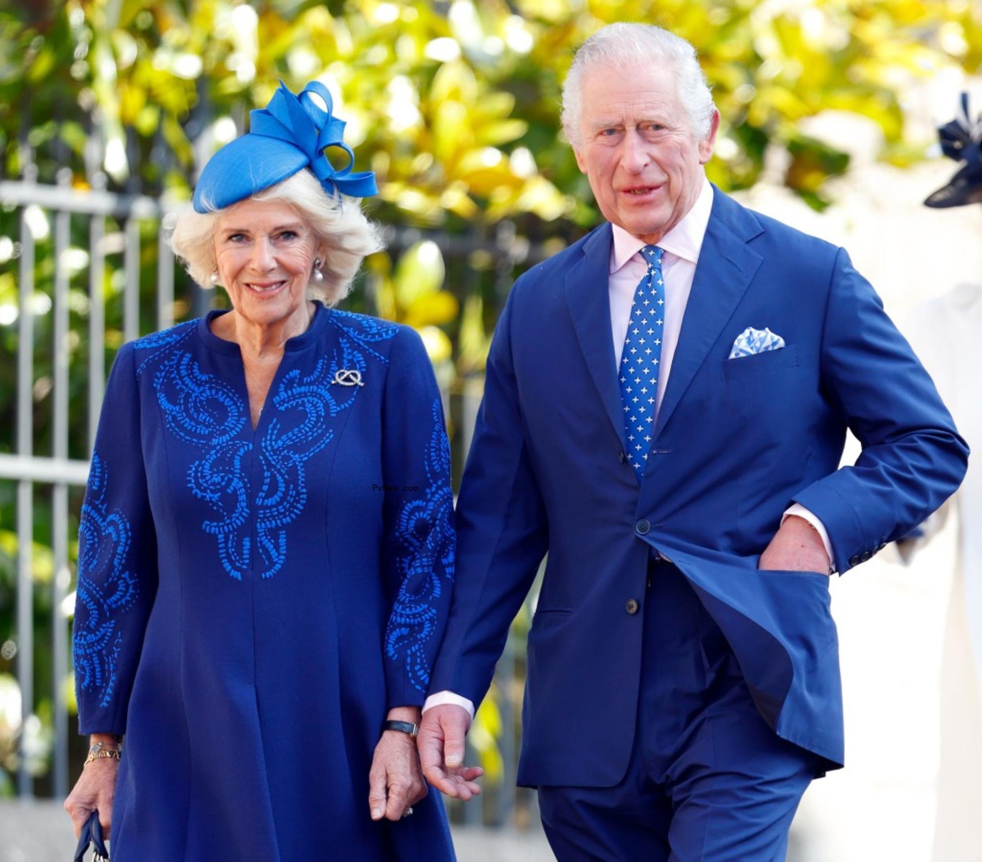 King Charles and Queen Camilla smiling