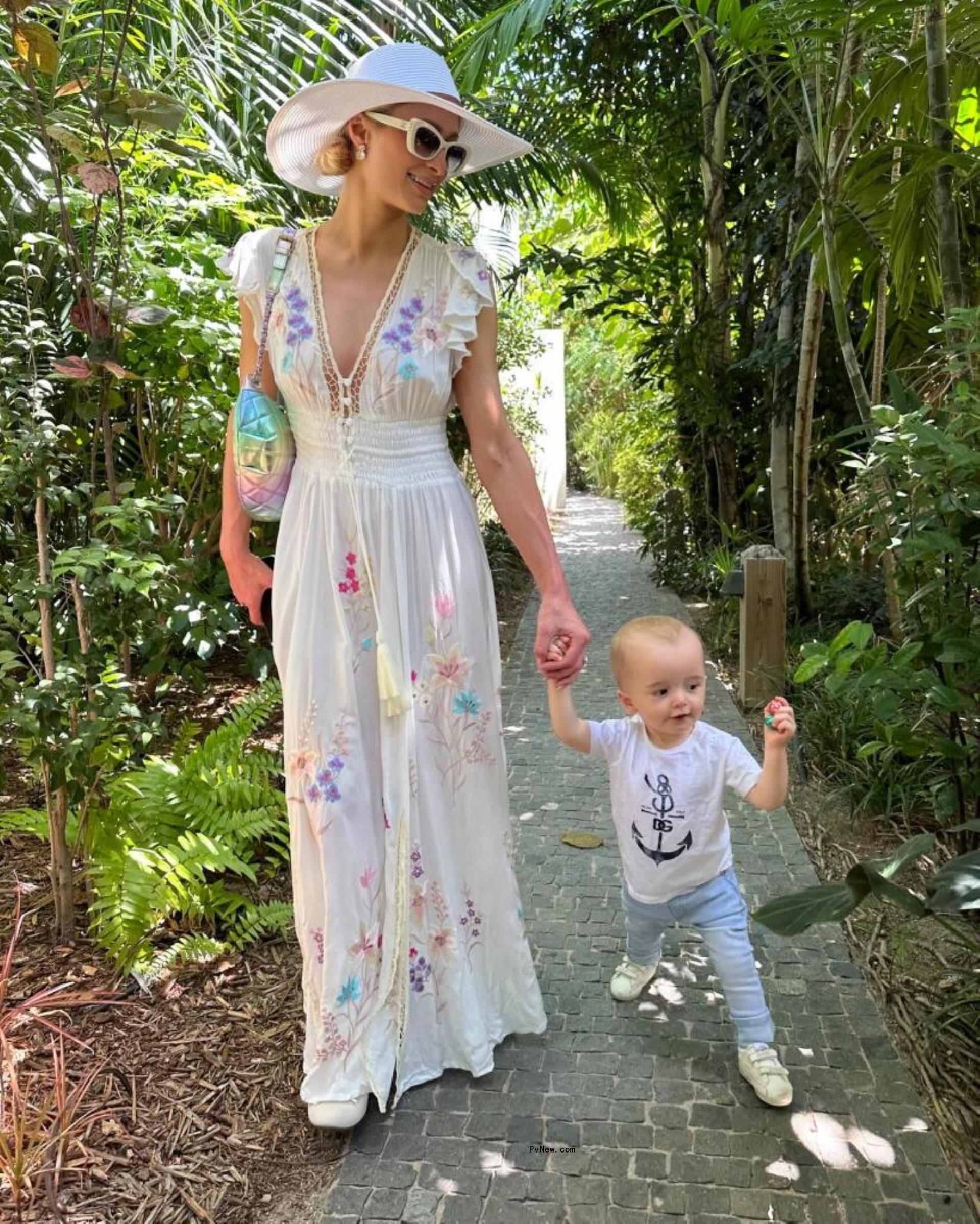 Paris Hilton with Phoenix in St. Barts. 