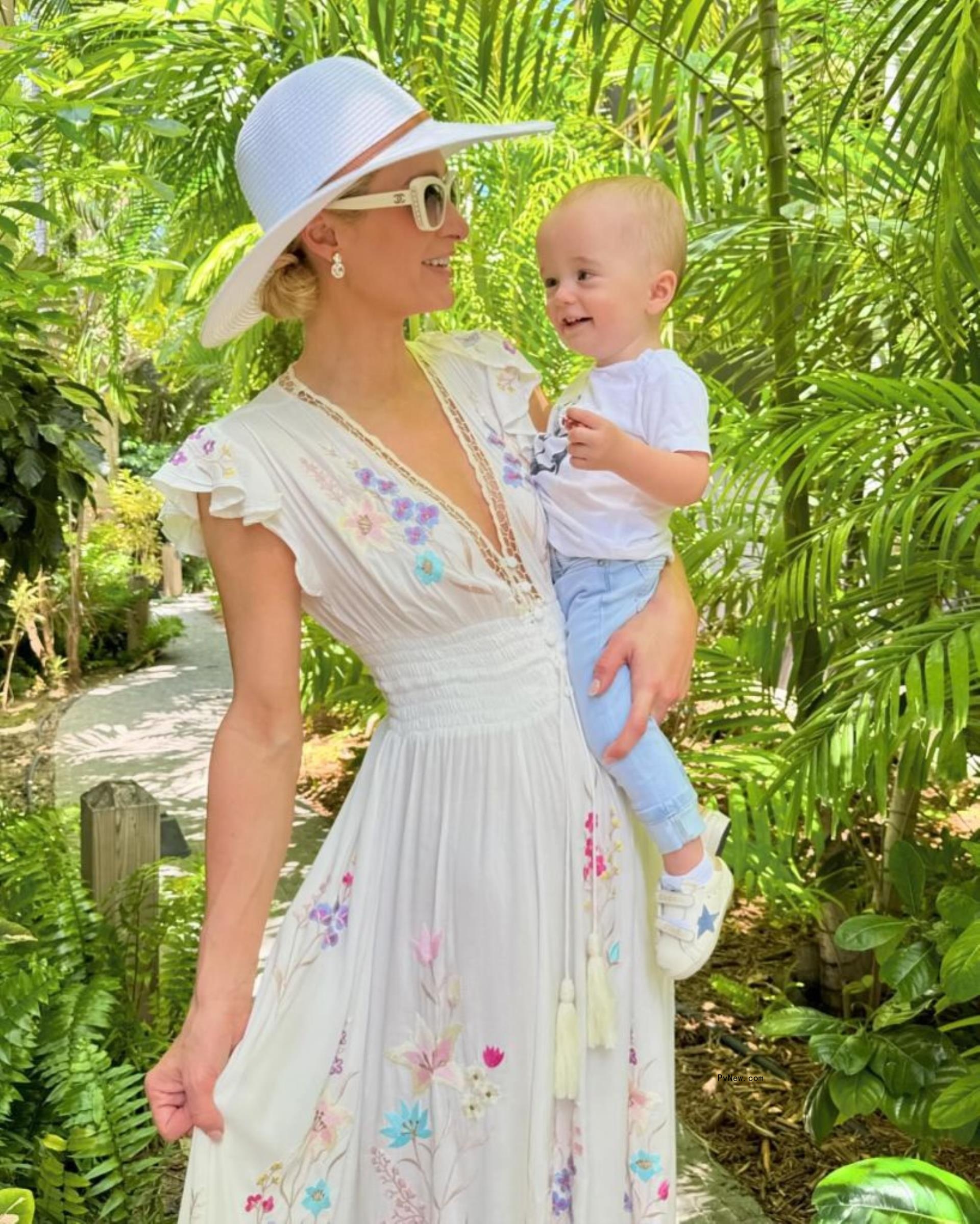 Paris Hilton with Phoenix in St. Barts. 