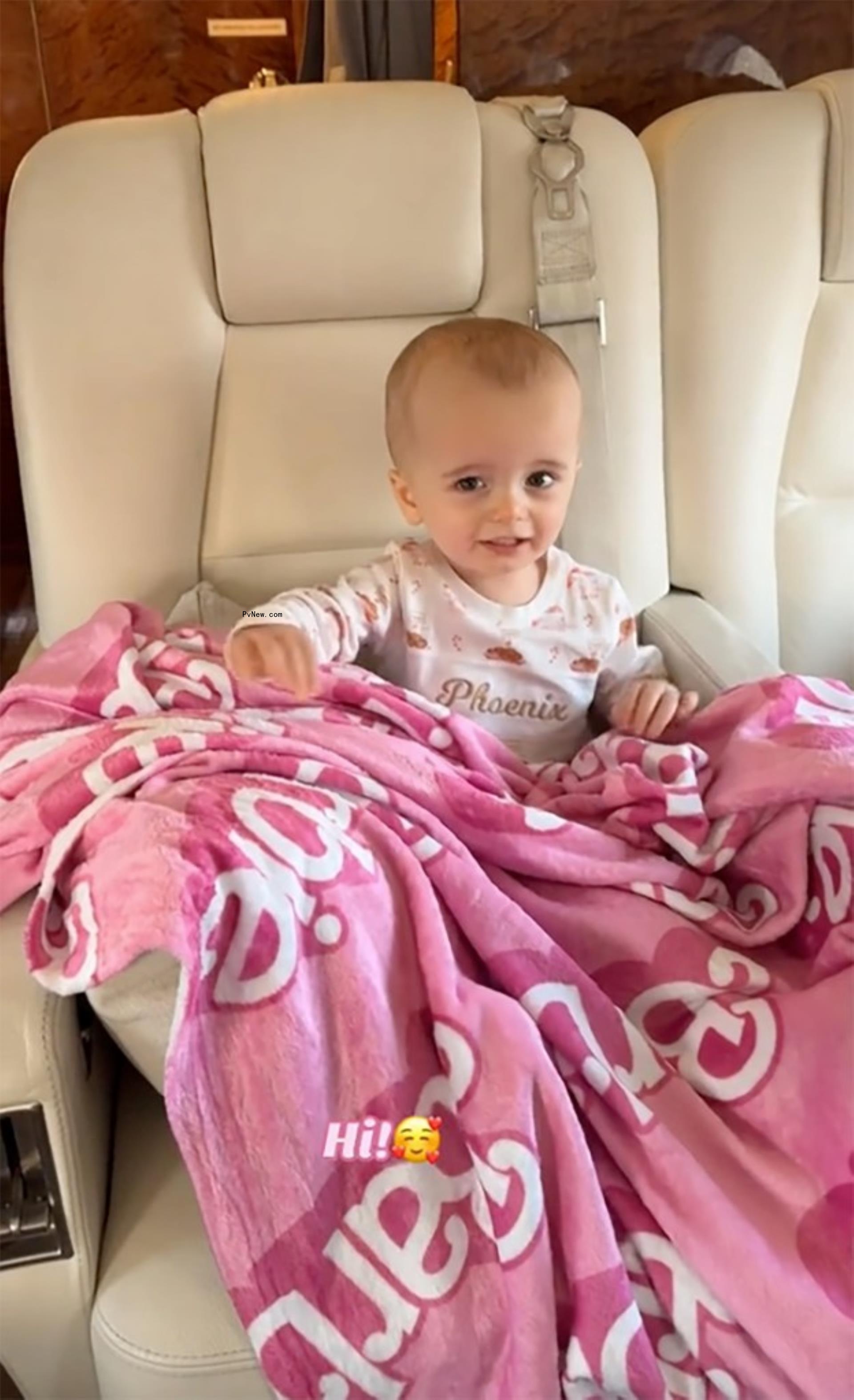 Phoenix on a private jet. 