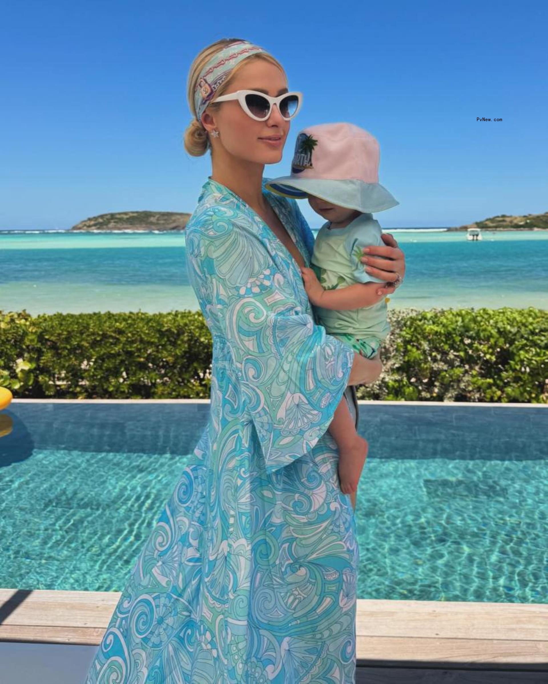 Paris Hilton with Phoenix in St. Barts. 