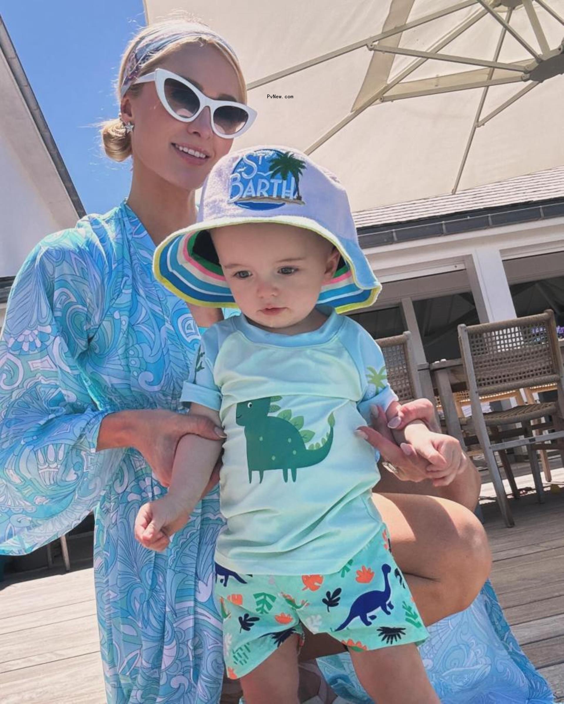 Paris Hilton with Phoenix in St. Barts. 