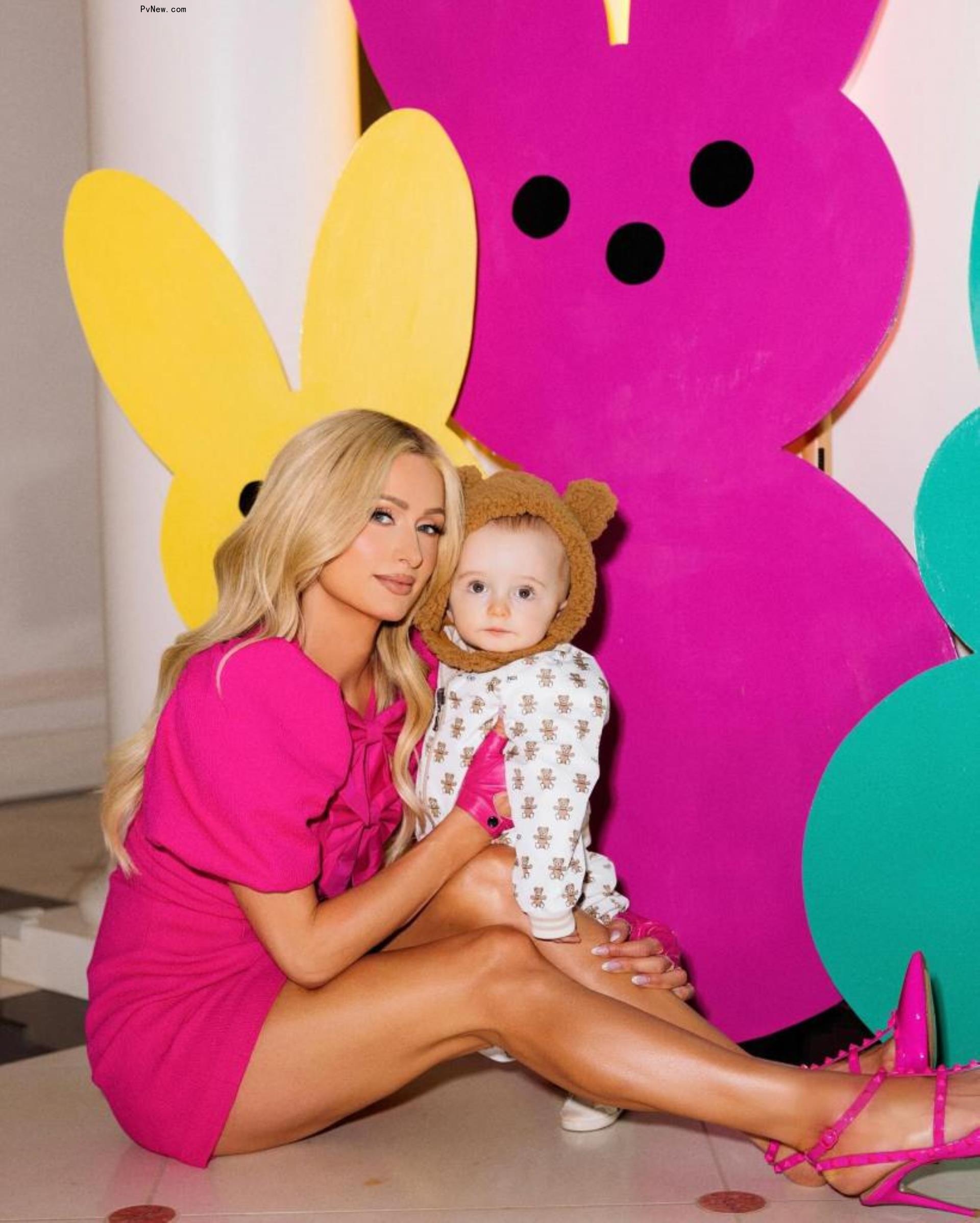 Paris Hilton and her son Phoenix.