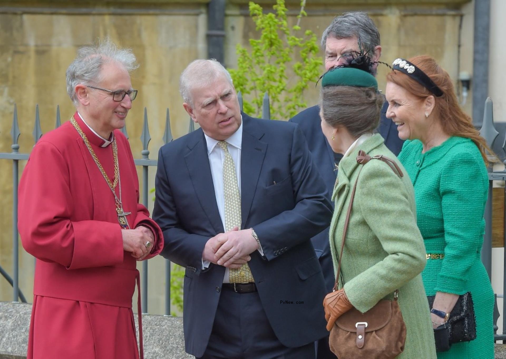 Prince Andrew, Princess Anne, Prince Edward and Sarah Ferguson at the annual Easter service.